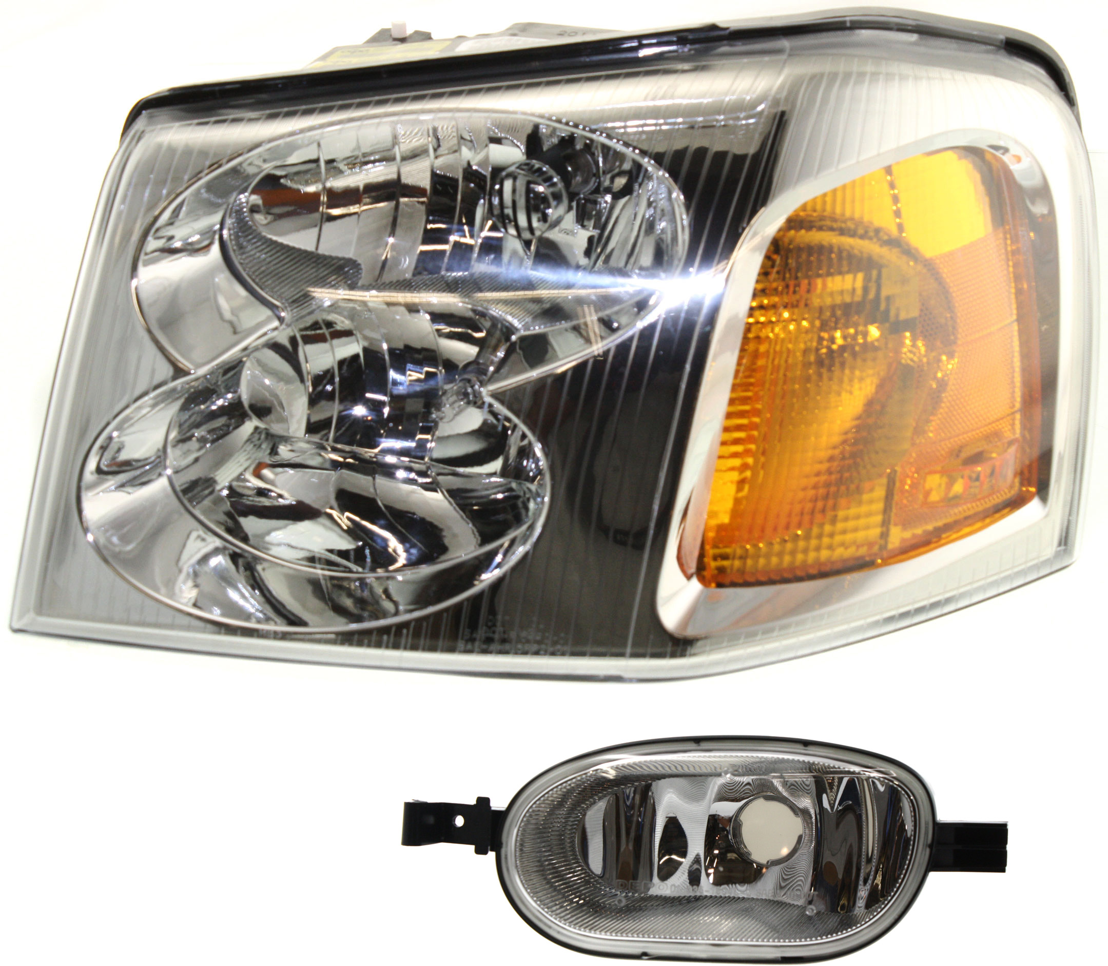 AM ENVOY 02-09 HEAD LAMP LH with Bulb 2 pc Kit with Corner Light SKU KIT 120317-45 Partslink GM2502220 GM2548101 OEM 15866071-15937713