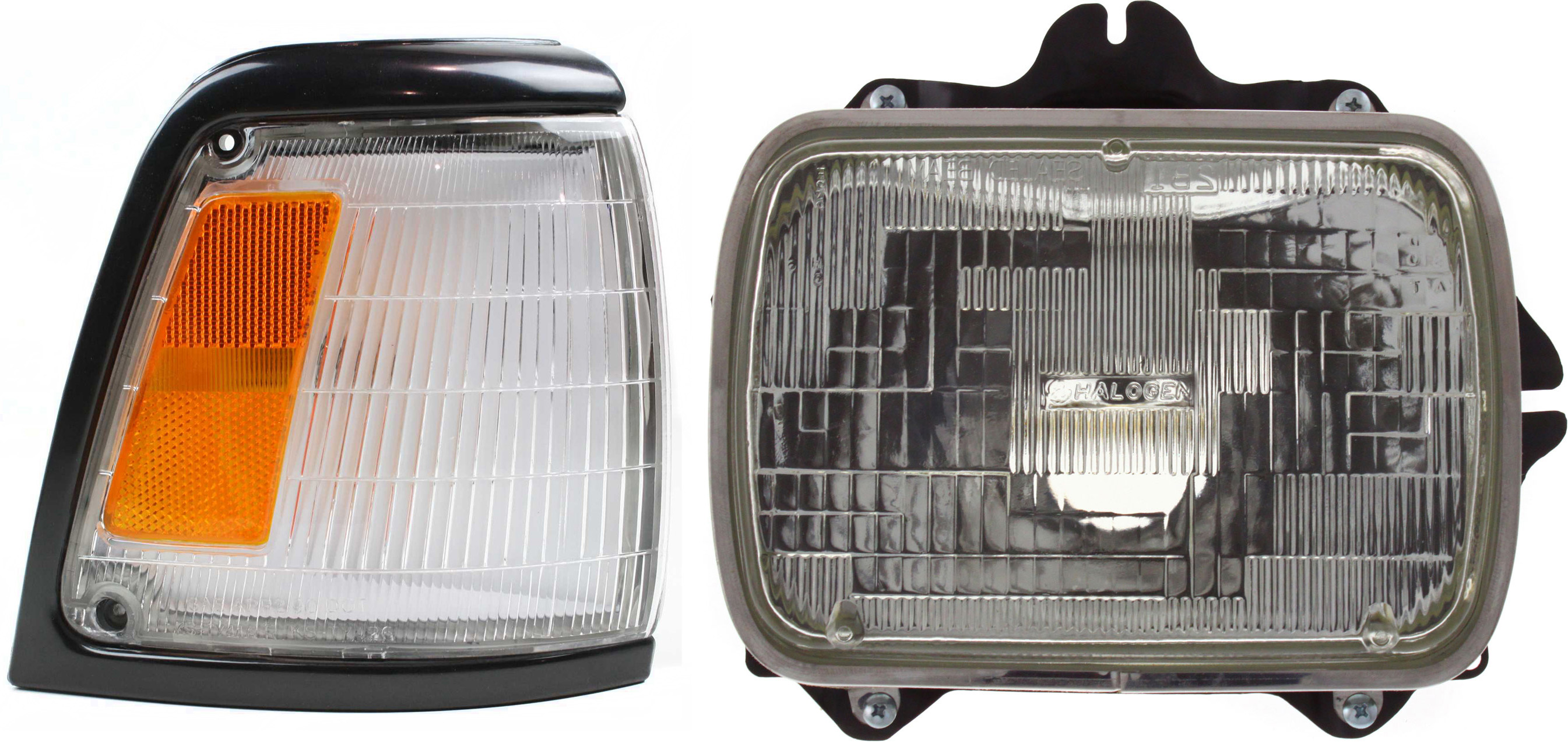 AM TOYOTA PICKUP 92-95 HEAD LAMP RH with Bulb 2 pc Kit with Corner Light SKU KIT 120317-50 Partslink TO2501117 TO2521127 OEM 8111089155-8111080367-81610350
