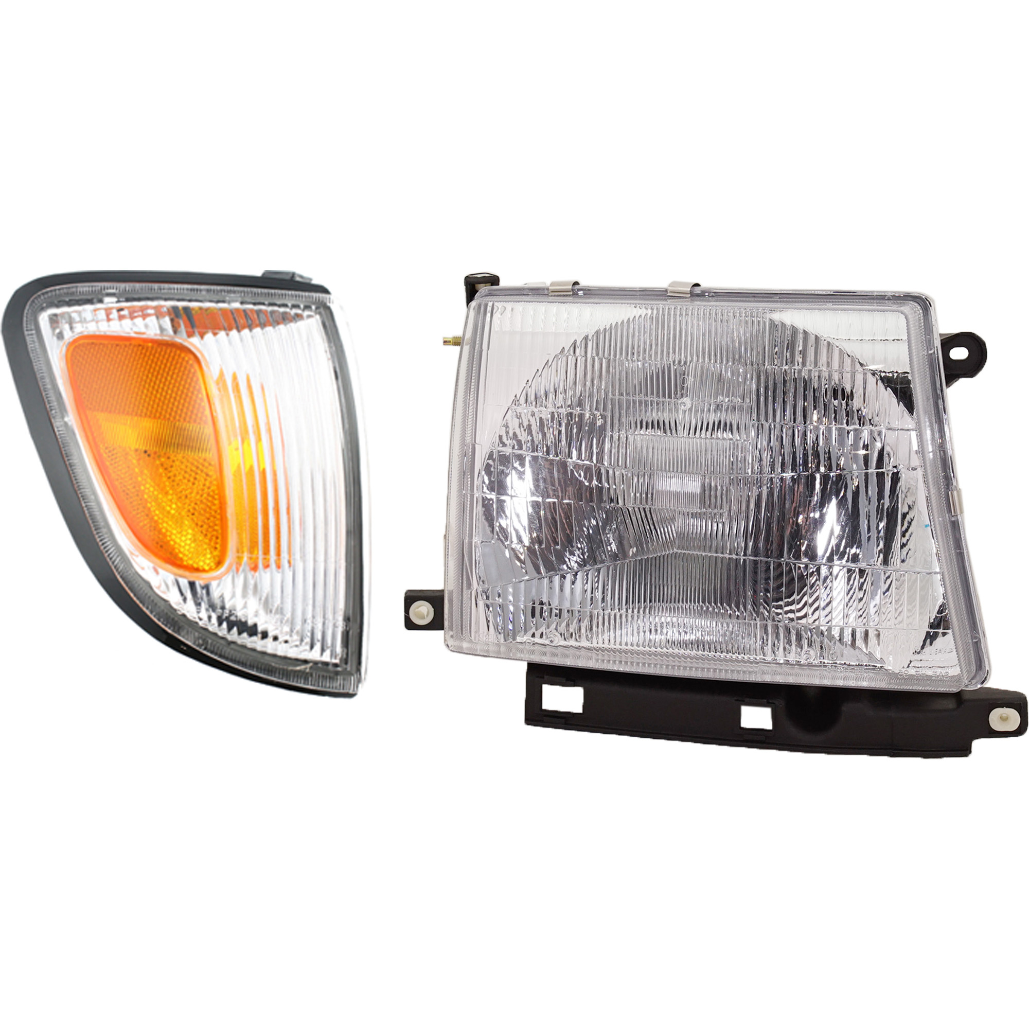 AM TACOMA 97-00 HEAD LAMP RH Assembly Halogen 2 pc Kit with Corner Light SKU KIT 120317-58 Partslink TO2503120 TO2521155 OEM 8111004090-8161004050