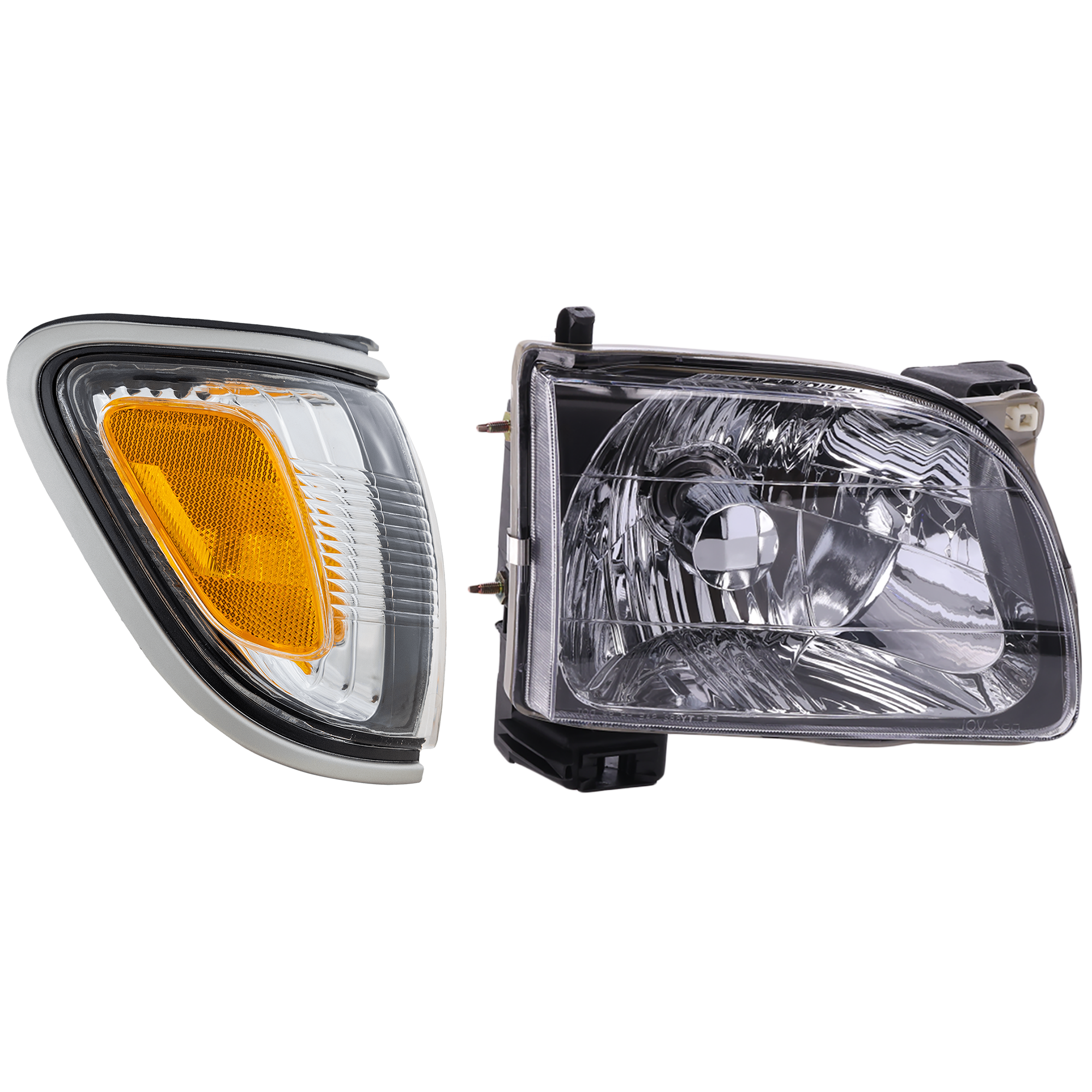 AM TACOMA 01-04 HEAD LAMP RH Assembly Halogen 2 pc Kit with Corner Light SKU KIT 120317-61 Partslink TO2503136 TO2521162 OEM 8111004110-8161004090B0