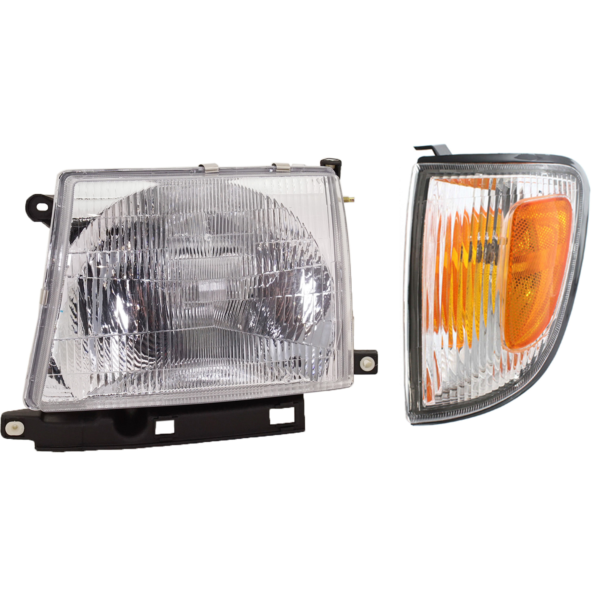 AM TACOMA 97-00 HEAD LAMP LH Assembly Halogen 2 pc Kit with Corner Light SKU KIT 120317-62 Partslink TO2502120 TO2520155 OEM 8115004090-8162004050