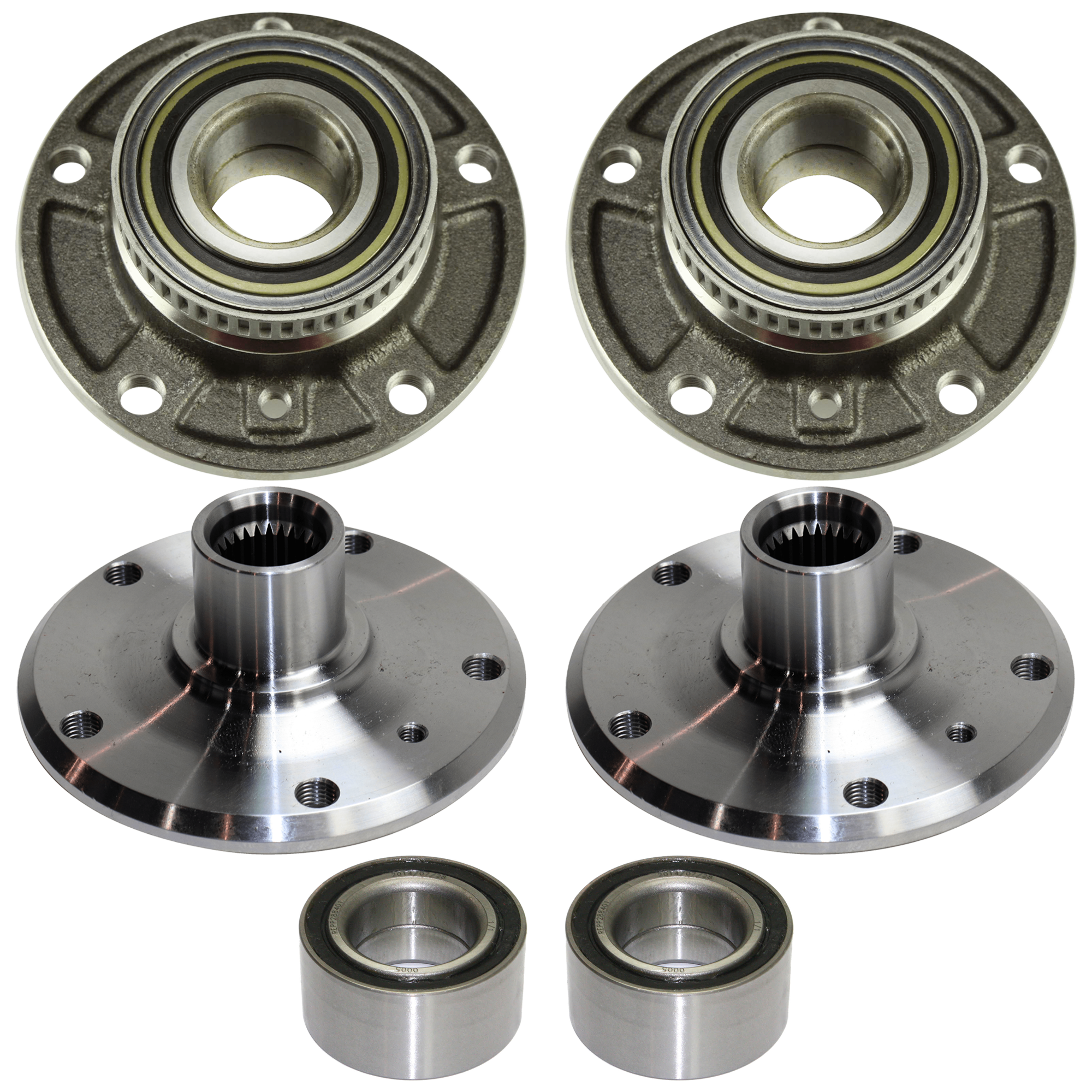 AM 3 SERIES 92-00 FRONT AND REAR HUB ASSEMBLY RH AND LH 6 pc Kit with Wheel Bearings SKU KIT 120424-01