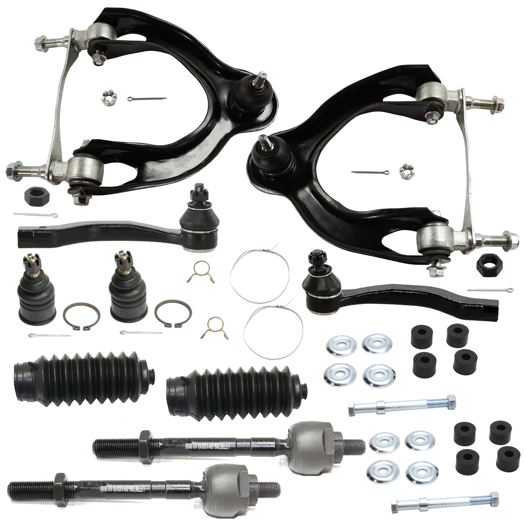 AM CIVIC 92-95 CIVIC DEL SOL 93-97 INTEGRA 94-97 SUSPENSION KIT RH AND LH 12 pc Kit with Ball Joints Control Arms Steering Rack Boots Sway Bar Links and Tie Rod Ends SKU KIT 120522-01 OEM 104216-254007-1014786-2601427