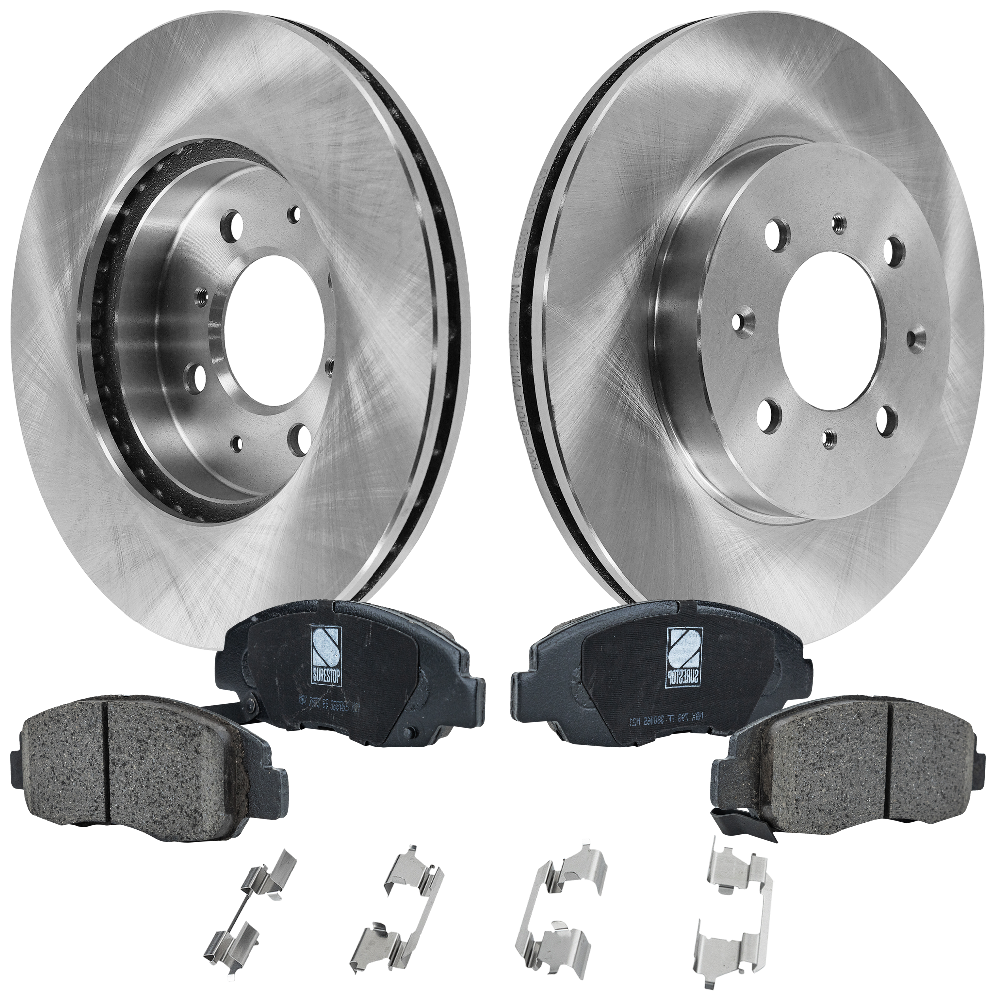 AM CIVIC 96-03 INSIGHT 10-14 FRONT BRAKE DISC AND PAD KIT 4 pc kit SKU KIT 120522-04 OEM 45251SK7A00-45251SK7A10-45251S