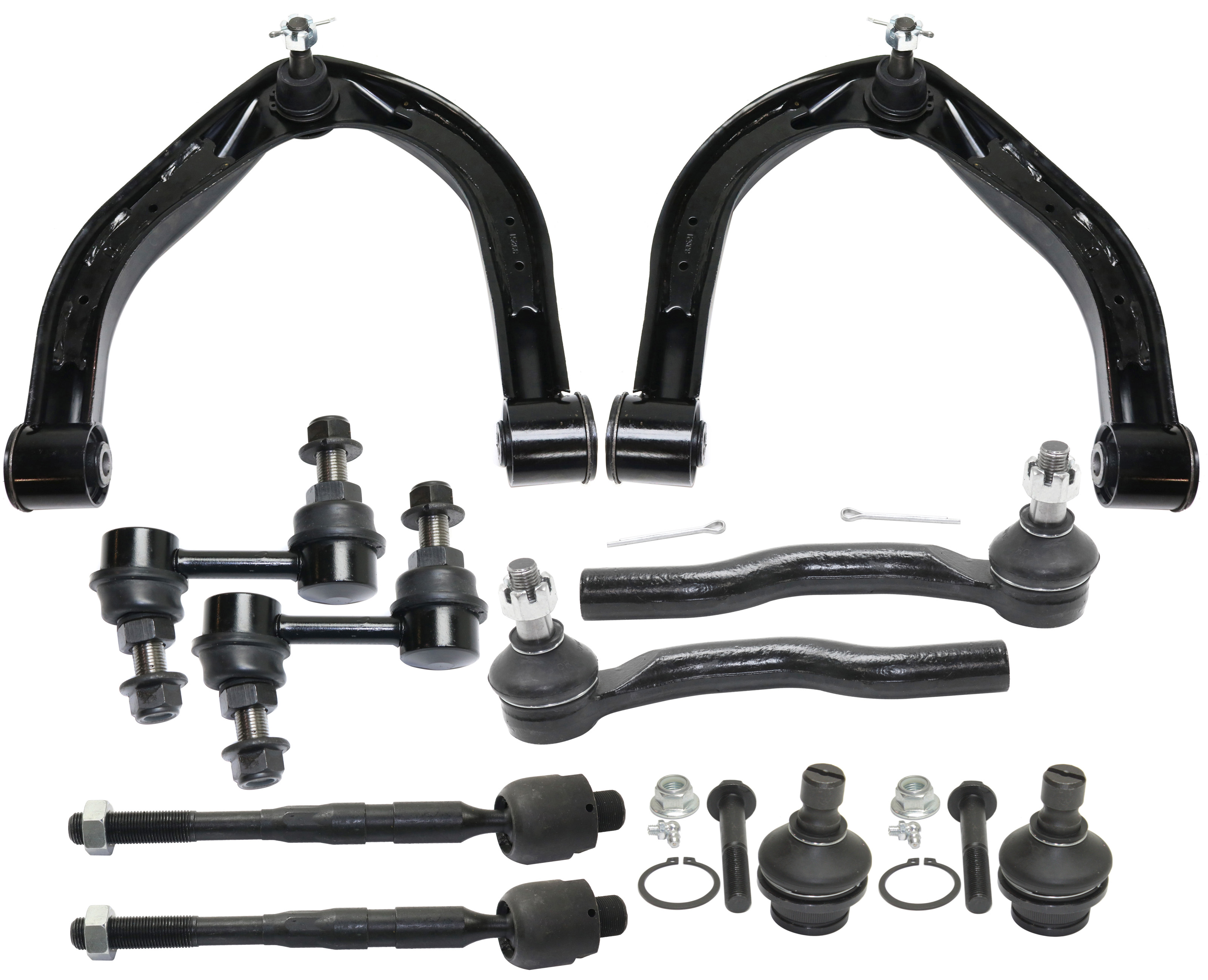 AM TITAN 04-15 ARMADA 05-19 FRONT CONTROL ARM KIT RH AND LH Upper w ball joint s 10 pc Kit with Ball Joint Sway Bar Link and Tie Rod End SKU KIT 120617-02 OEM 2601734-5051426-10480647-45D24