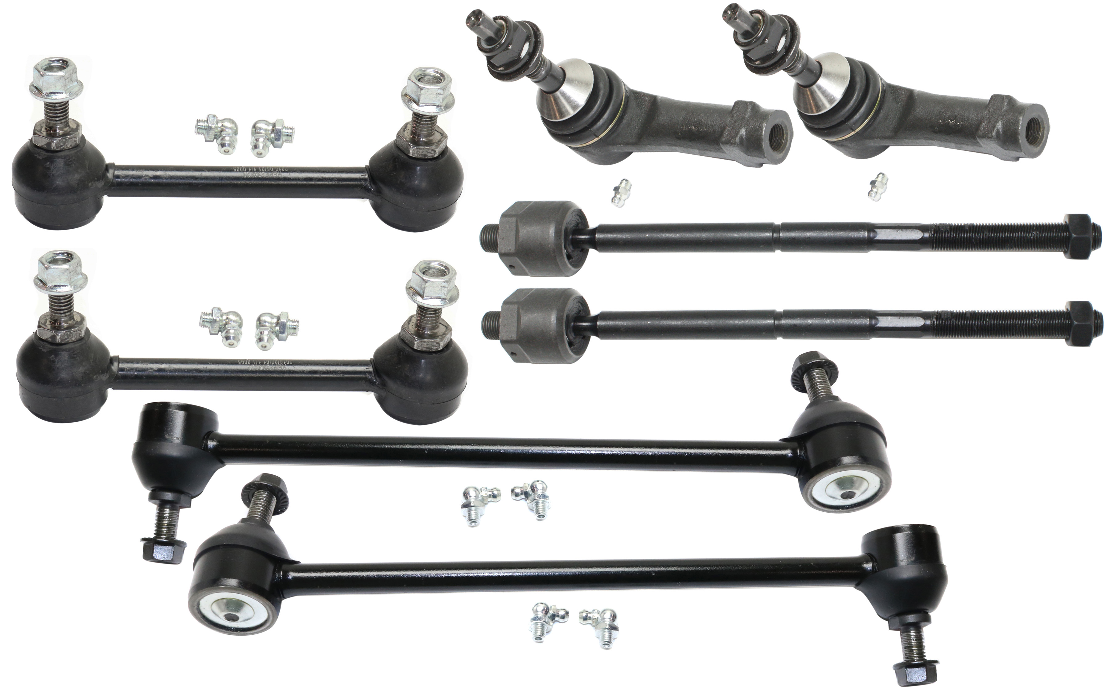 AM MONTEGO 05-07 SABLE 08-09 FRONT SUSPENSION KIT RH AND LH 8 pc kit with Sway Bar Links and Tie Rod Ends SKU KIT 120617-06 OEM 2651795-5451586-18750019-45G20