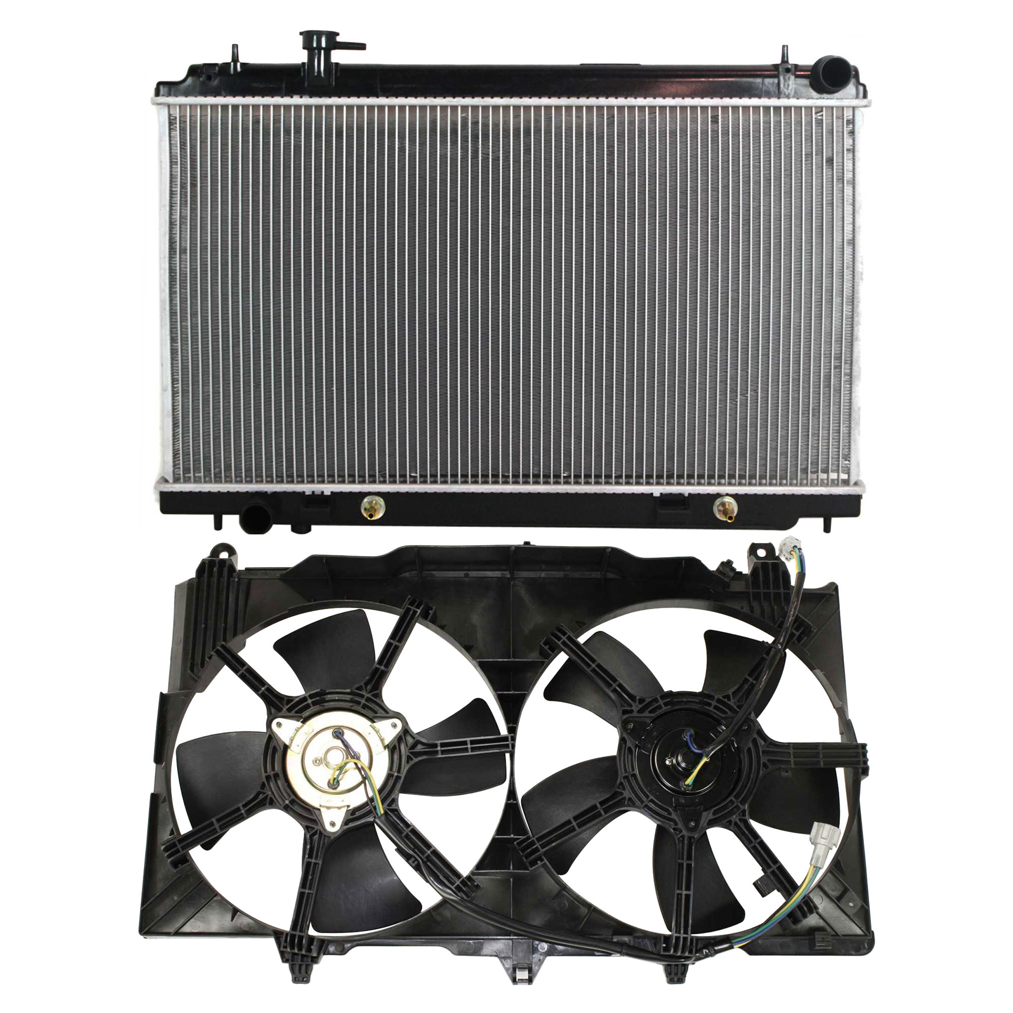 AM 350Z 03-06 RADIATOR AND FAN KIT 2 pc kit 6 Cyl 3.5L SKU KIT 120622-07 Partslink NI3115127 NI3010192 OEM 21481CF40B 21460CD010
