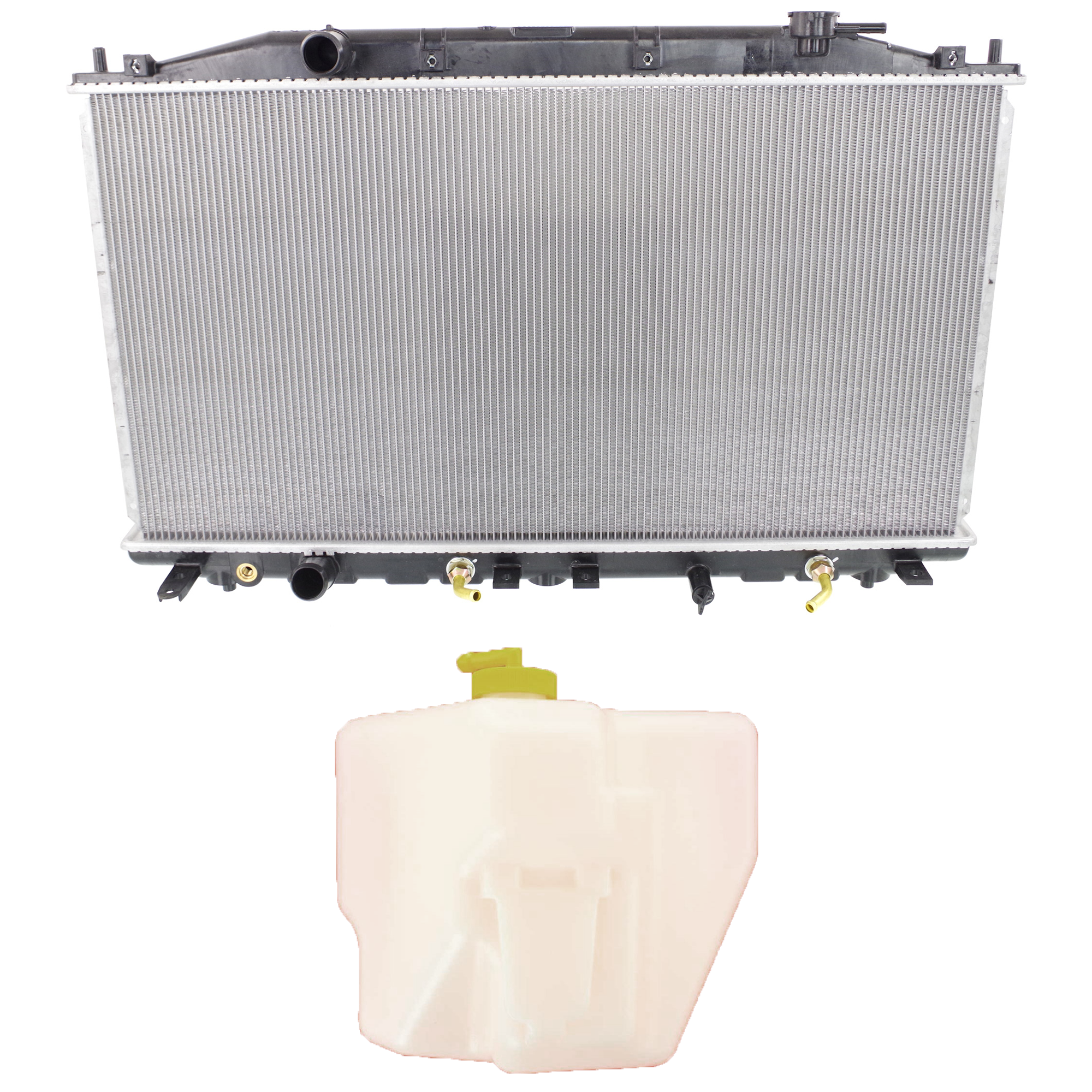 AM ACCORD 08-12 RADIATOR 2 pc kit 4 Cyl 2.4L with Coolant Tank SKU KIT 120622-116 Partslink HO3014116 HO3010217 OEM 19101R40A00-19010R40A52