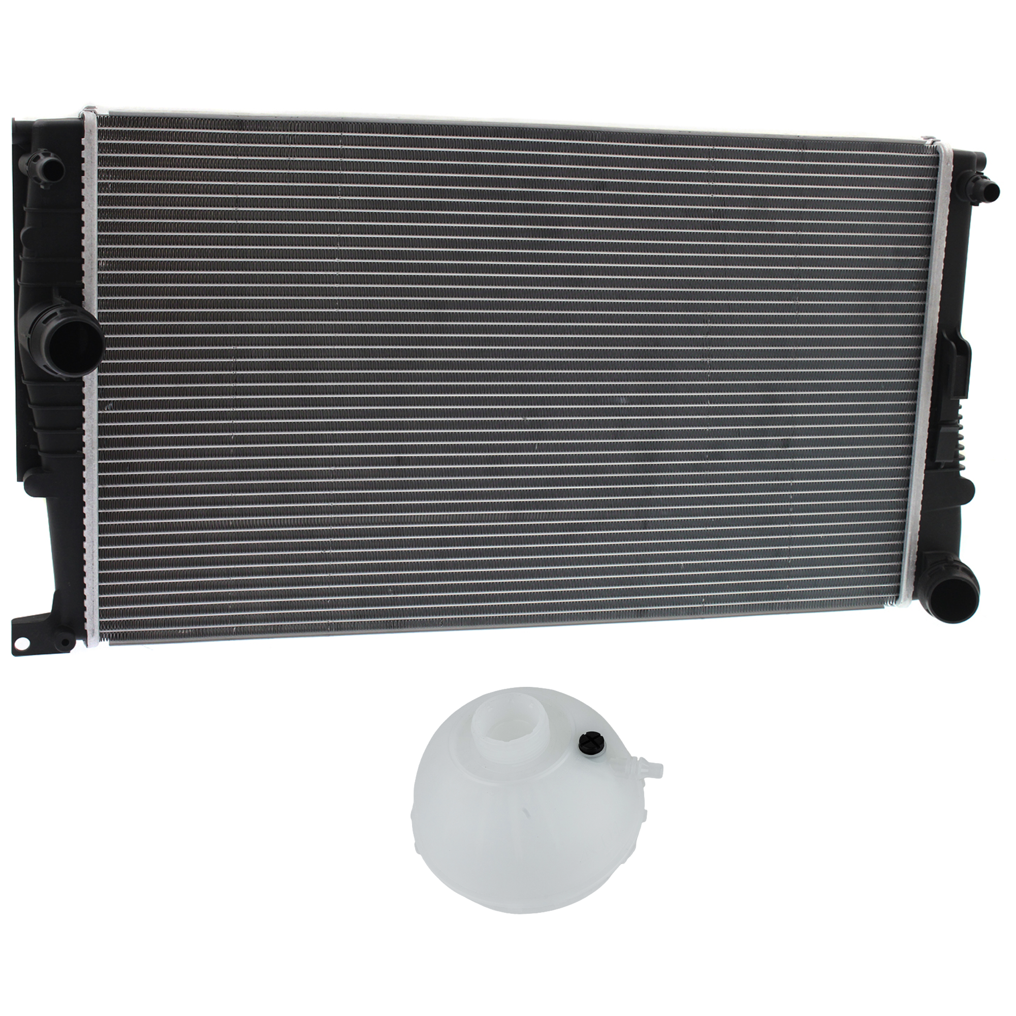 AM 3 SERIES 12-18 RADIATOR 2 pc kit 4 Cyl 2.0L with Coolant Tank SKU KIT 120622-11 Partslink BM3010175 BM3014112 OEM 17118672104-17137642158