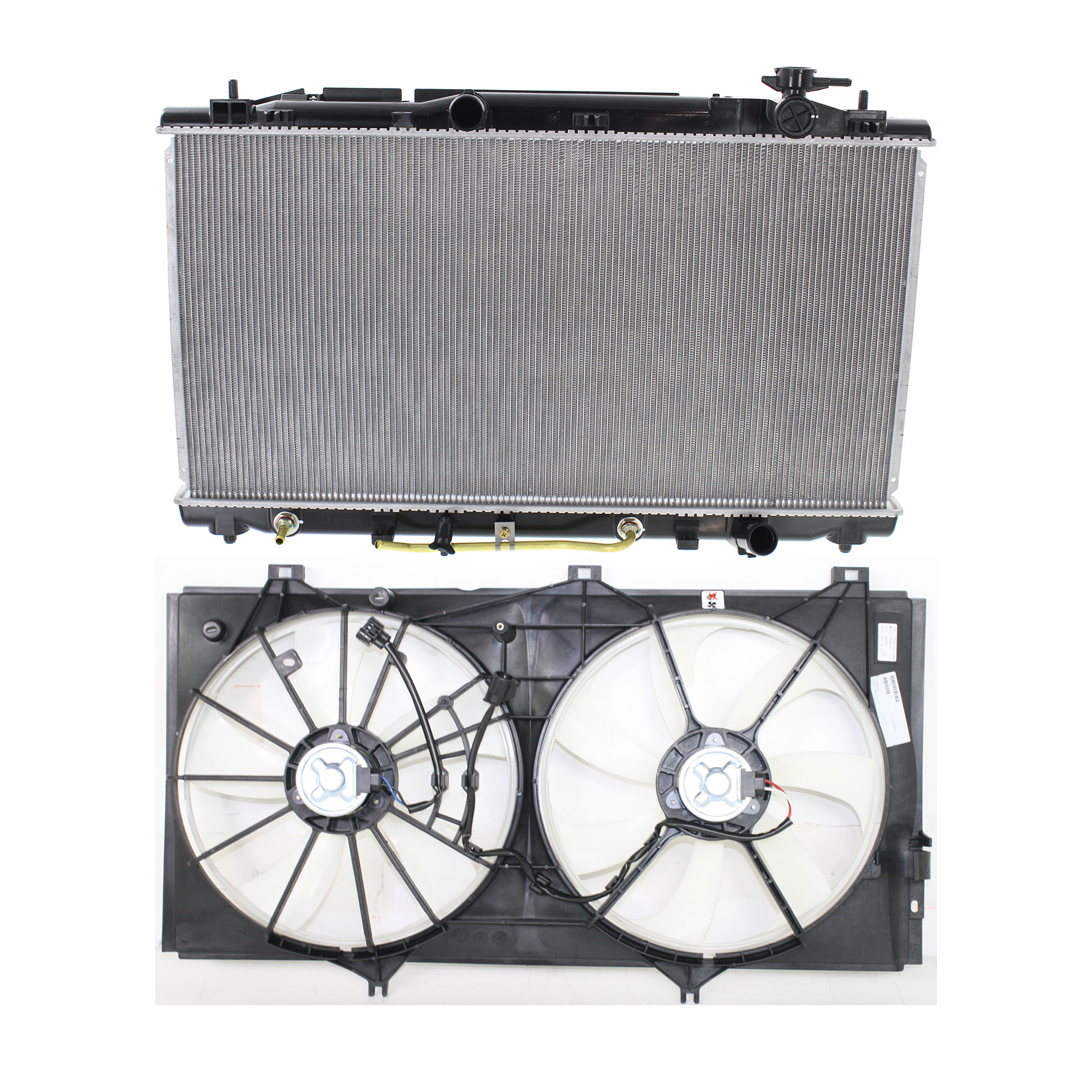 AM CAMRY ES350-07-11 RADIATOR AND FAN KIT 2 pc kit 6 Cyl 3.5L SKU KIT 120622-21 Partslink TO3010318 TO3117101 OEM 1640031520-16711AD010 PFM