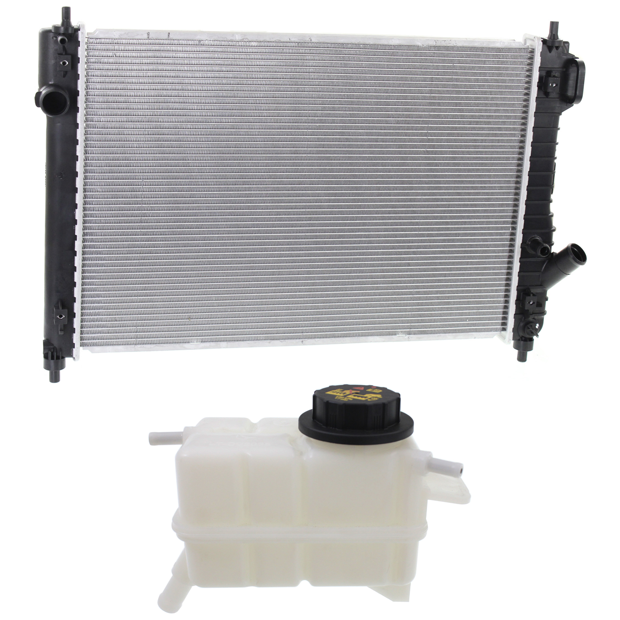 AM AVEO 09-11 G3-09-10 RADIATOR 2 pc kit 4 Cyl 1.6L with Coolant Tank SKU KIT 120622-24 Partslink GM3010527 GM3014128 OEM 95227754-96930818 PFM