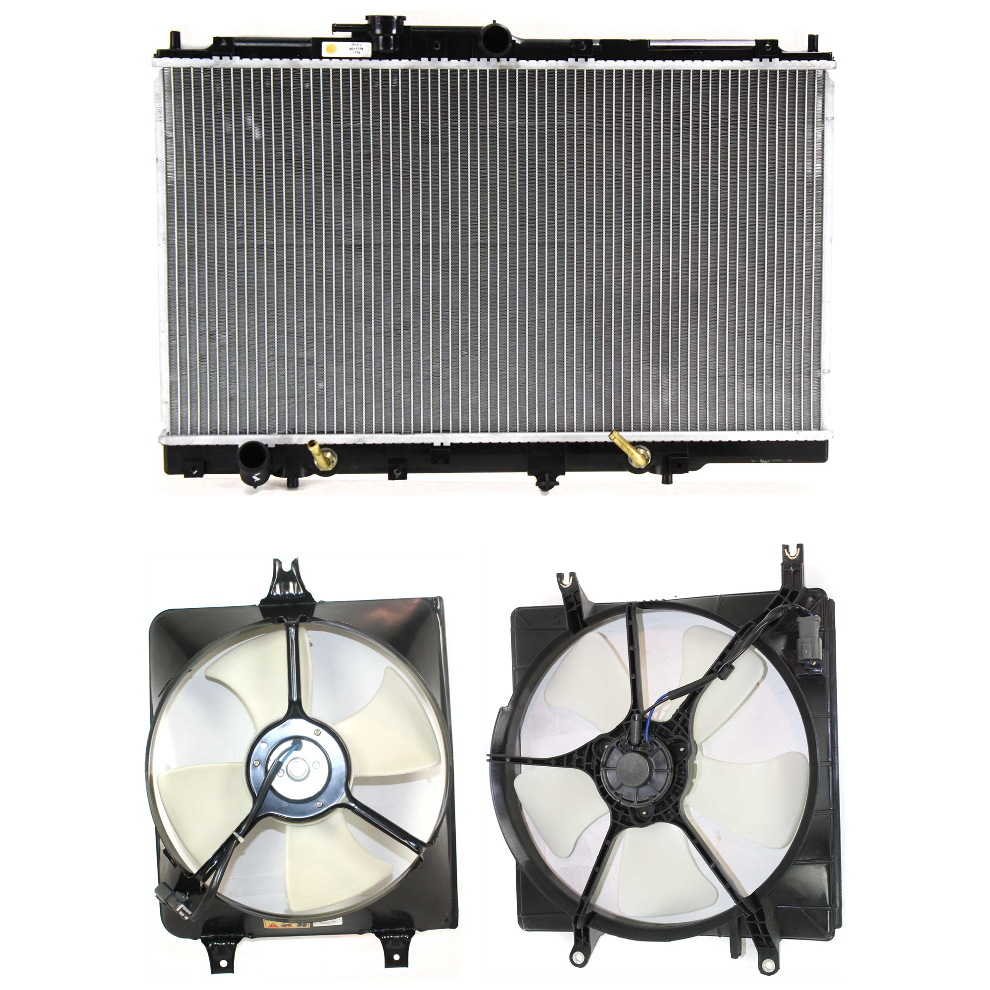 AM ACCORD 95-97 CL 97-99 RADIATOR AND FAN KIT 3 pc kit 6 Cyl with Right and Left side fans SKU KIT 120622-48 Partslink AC3010114 HO3113122 HO3115145 OEM 19010P0GA51-38615P0GA00-19015P