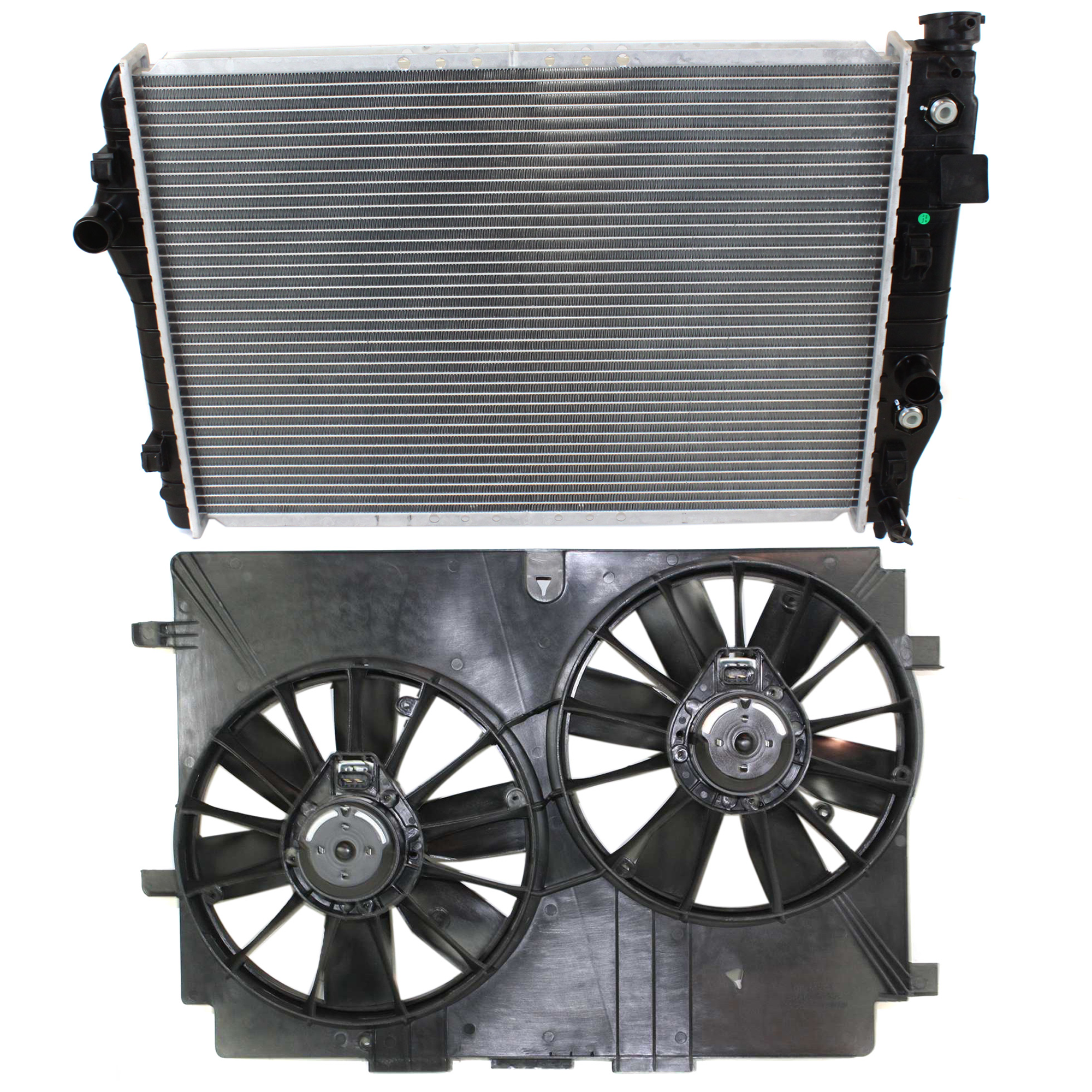 AM CAMARO FIREBIRD 98-02 RADIATOR AND FAN KIT 2 pc kit 8 Cyl 5.7L SKU KIT 120622-69 Partslink GM3115141 GM3010176 GM3010178 OEM 52471357-22104439-12365307-220