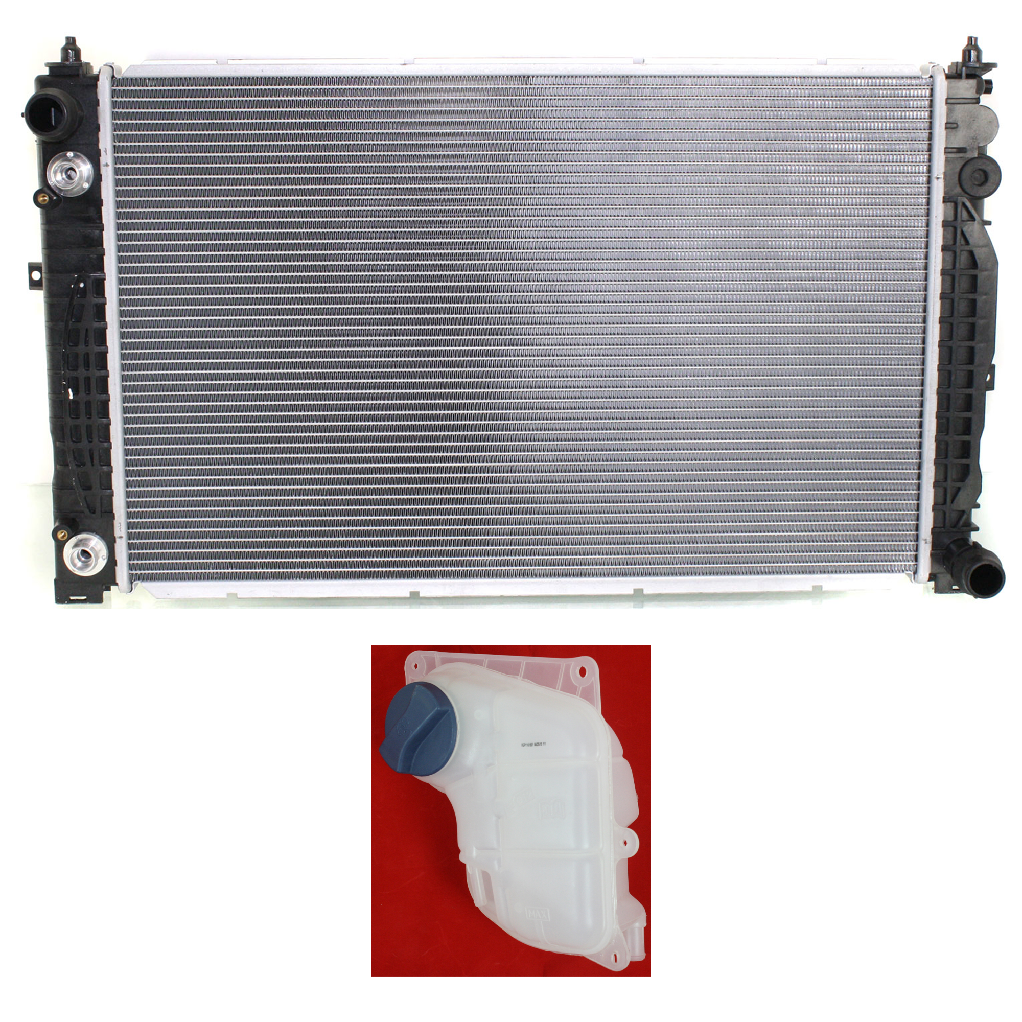 AM A4-98-01 PASSAT 98-05 RADIATOR 2 pc kit 6 Cyl 2.8L with Coolant Tank SKU KIT 120622-88 Partslink AU3010109 VW3010117 OEM 8D0121403L PFM 4B0121251AE 8D0