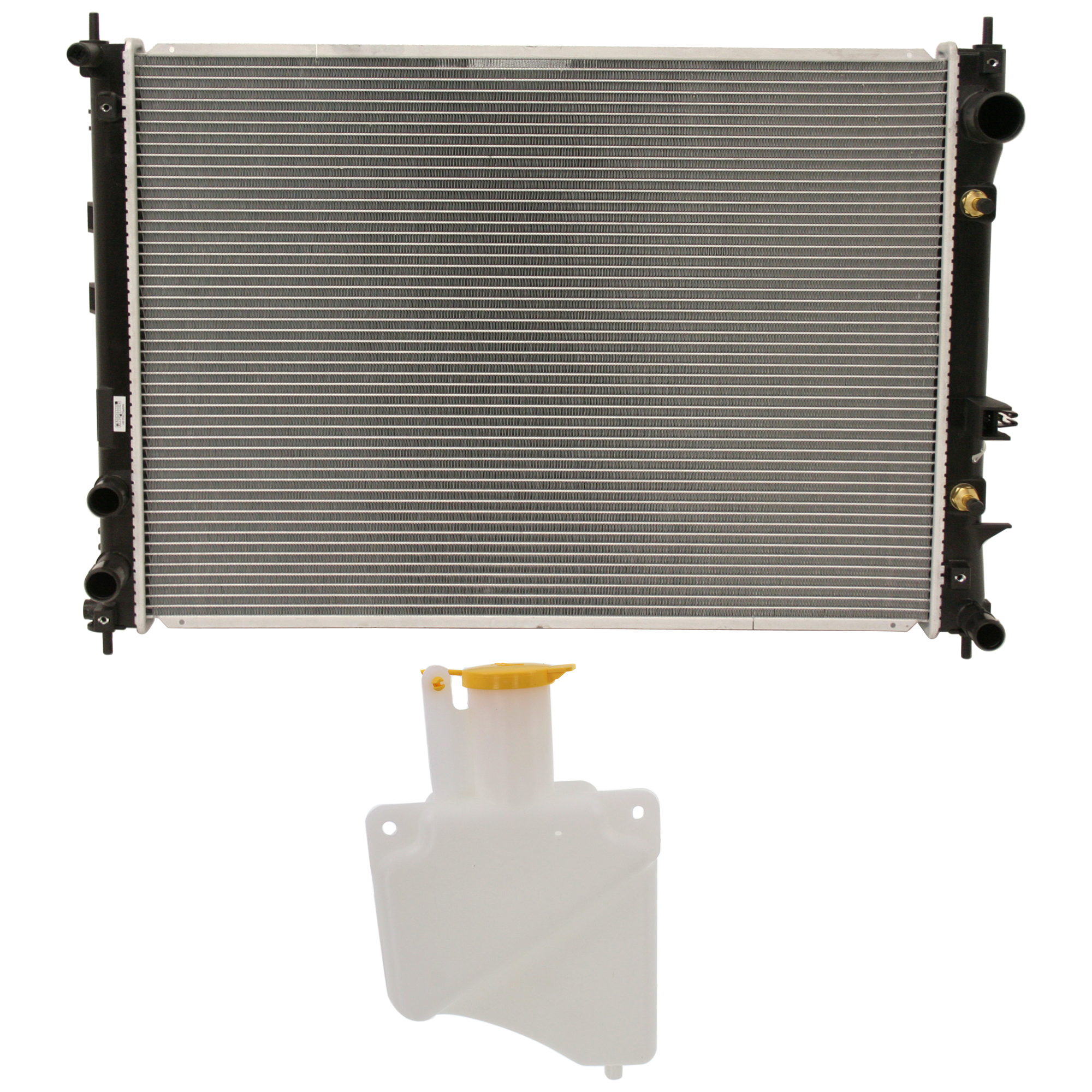 AM B9 TRIBECA 06-07 RADIATOR 2 pc kit 6 Cyl 3.0L with Coolant Tank SKU KIT 120622-98 Partslink SU3014106 SU3010152 OEM 45150XA00A 45111XA00A