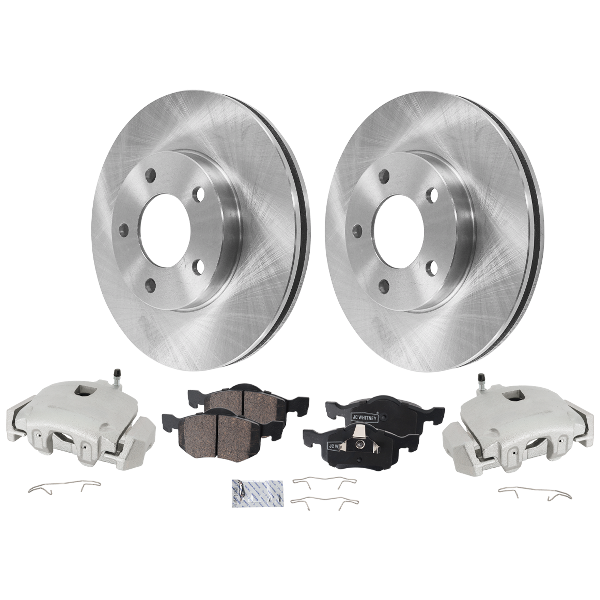 AM ESCAPE 01-07 TRIBUTE 01-06 FRONT BRAKE KIT WITH CALIPERS 2 Wheel Set Includes 2 Brake Caliper 2 Brake Disc and 1 Brake Pad Set Plain Surface 5 Lugs Cast Iron Ceramic SKU KIT 120624-08 OEM YL8Z1125BA E1003325XA E1123325