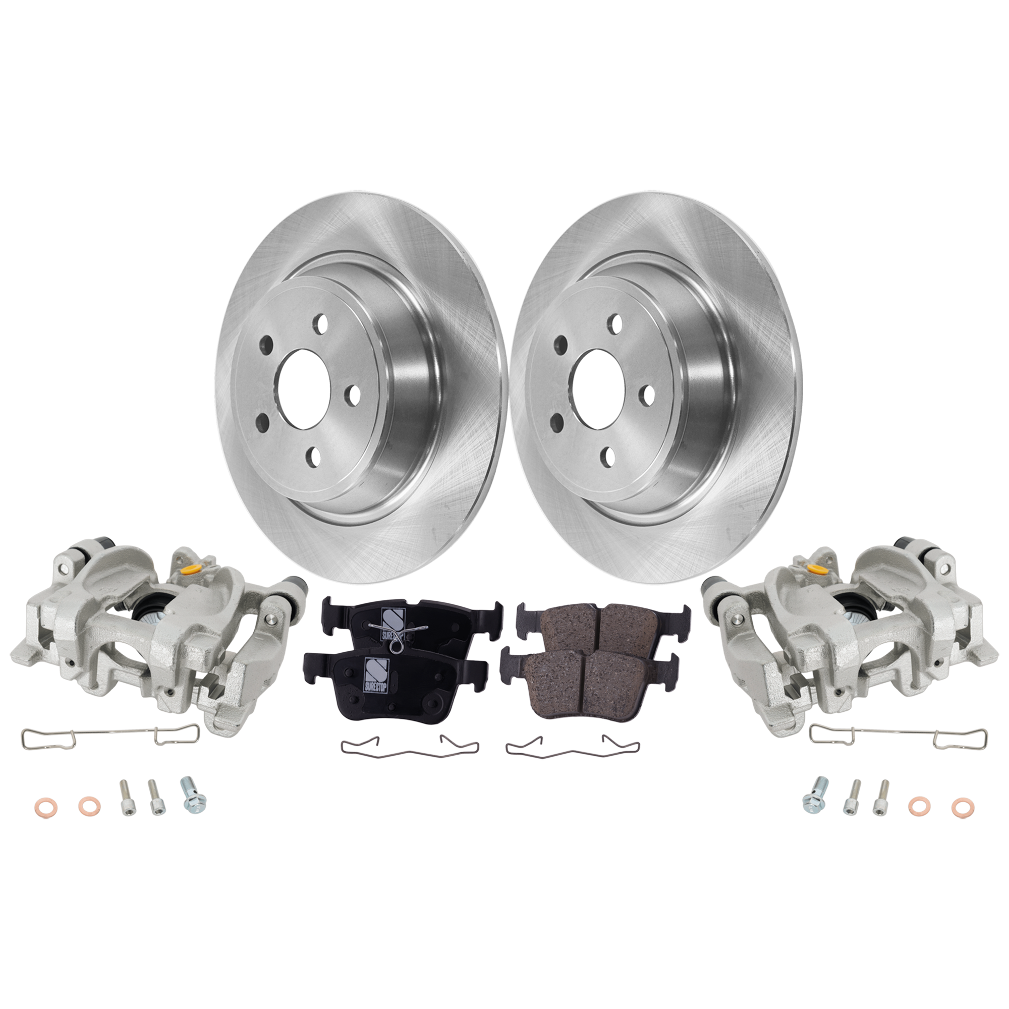 AM EDGE 15-21 NAUTILUS 19-22 REAR BRAKE KIT WITH CALIPERS 2 Wheel Set Includes 2 Brake Caliper 2 Brake Disc and 1 Brake Pad Set Plain Surface 5 Lugs Cast Iron Ceramic SKU KIT 120624-10 OEM 42323-850400-60055005-681013R