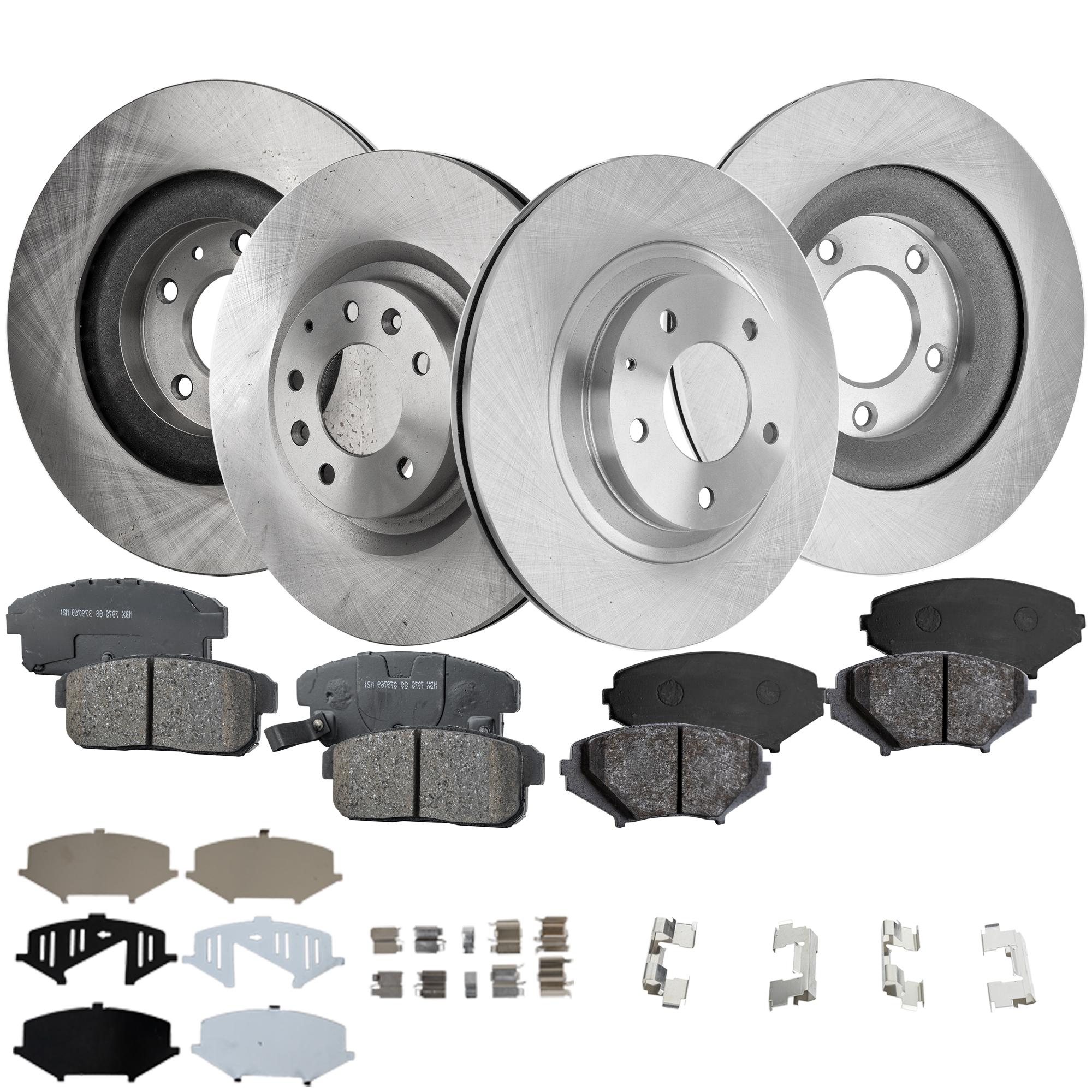 AM RX 8-07-11 FRONT AND REAR BRAKE DISC AND PAD KIT 8 pc kit SKU KIT 120922-04 OEM F15126251A F15226251 F15226251