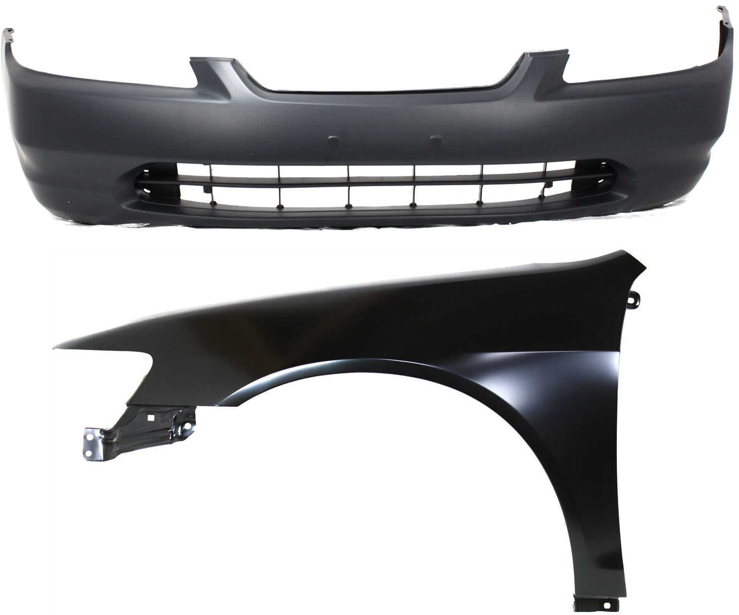 AM ACCORD 98-00 FRONT BUMPER COVER 2 pc Kit with Fender LH SKU KIT 121017-116 Partslink HO1000179 HO1240152 OEM 04711S82A90ZZ 60261S82A90ZZ