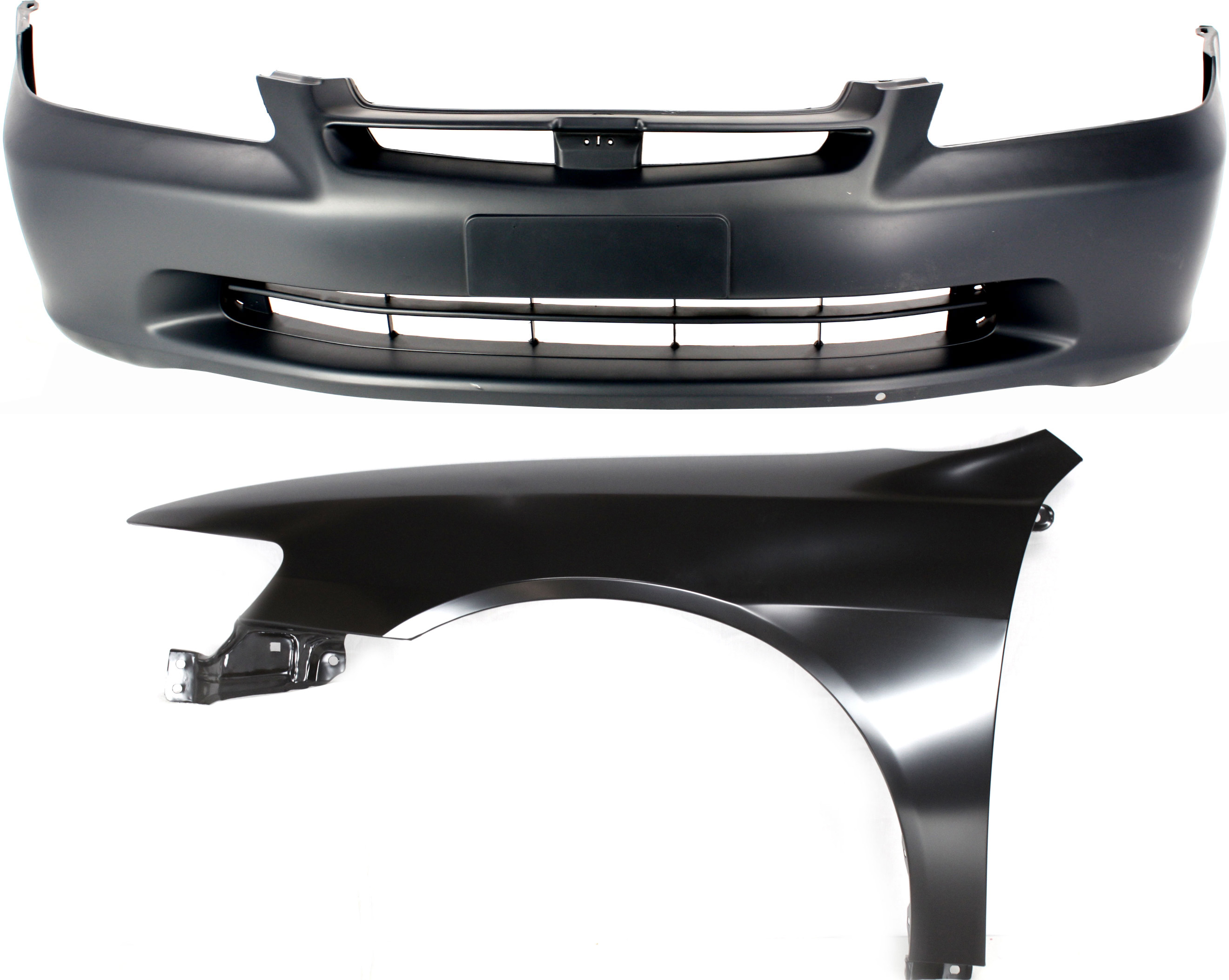 AM ACCORD 98-00 FRONT BUMPER COVER 2 pc Kit with Front Fender LH SKU KIT 121017-119 Partslink HO1000178 HO1240147 OEM 04711S84A90ZZ 60261S84A90ZZ