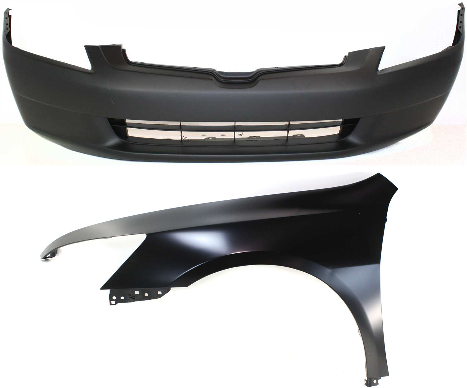 AM ACCORD 03-05 FRONT FENDER LH 2 pc kit with Bumper Cover SKU KIT 121017-125 Partslink HO1240157 HO1000210 OEM 04630SDAA90ZZ 04711SDAA90ZZ
