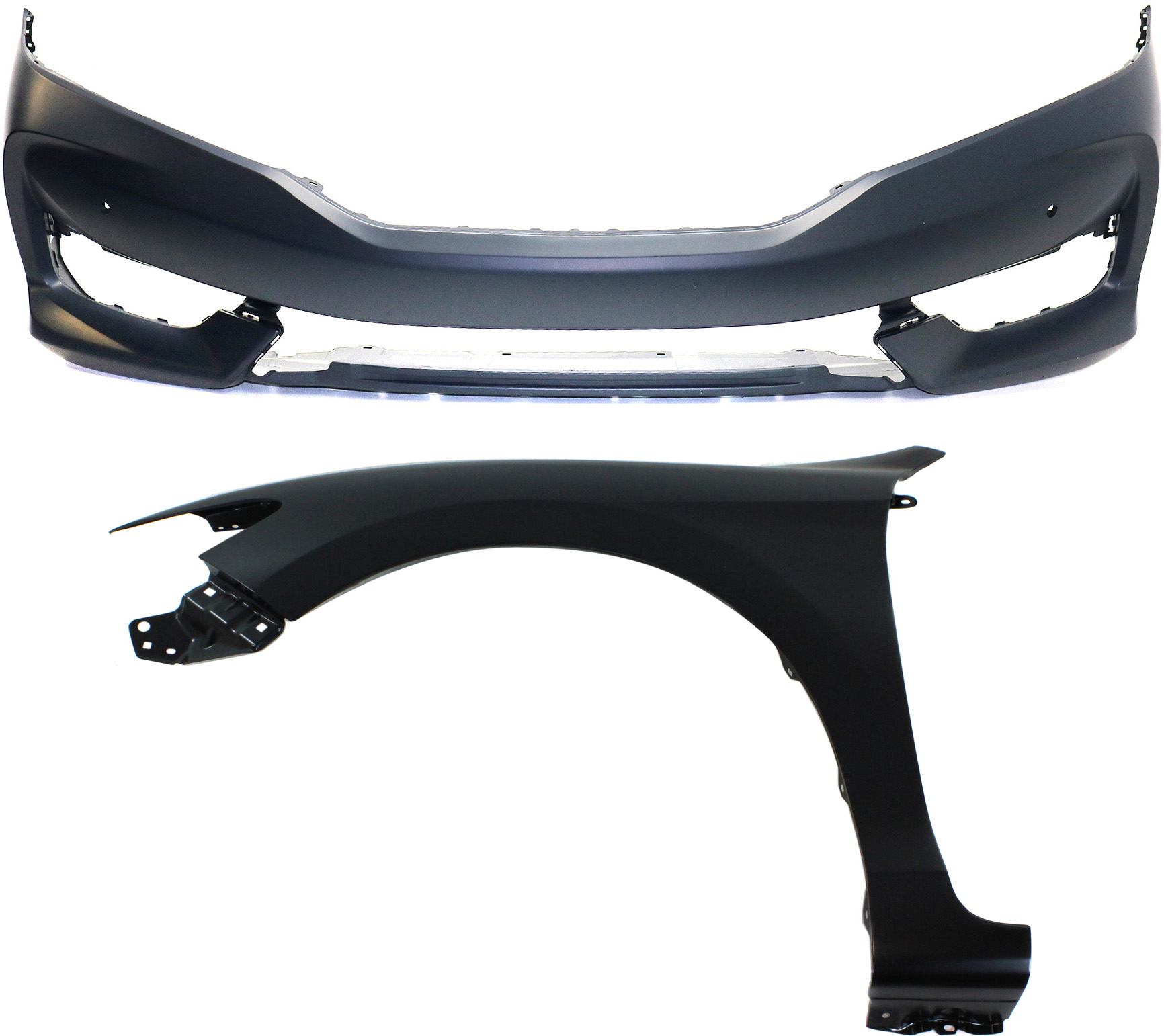 AM ACCORD 16-17 FRONT FENDER LH 2 pc Kit Includes Bumper Cover SKU KIT 121017-135 Partslink HO1240186 HO1000305 OEM 60261T3LA90ZZ 71100T3LA60ZZ