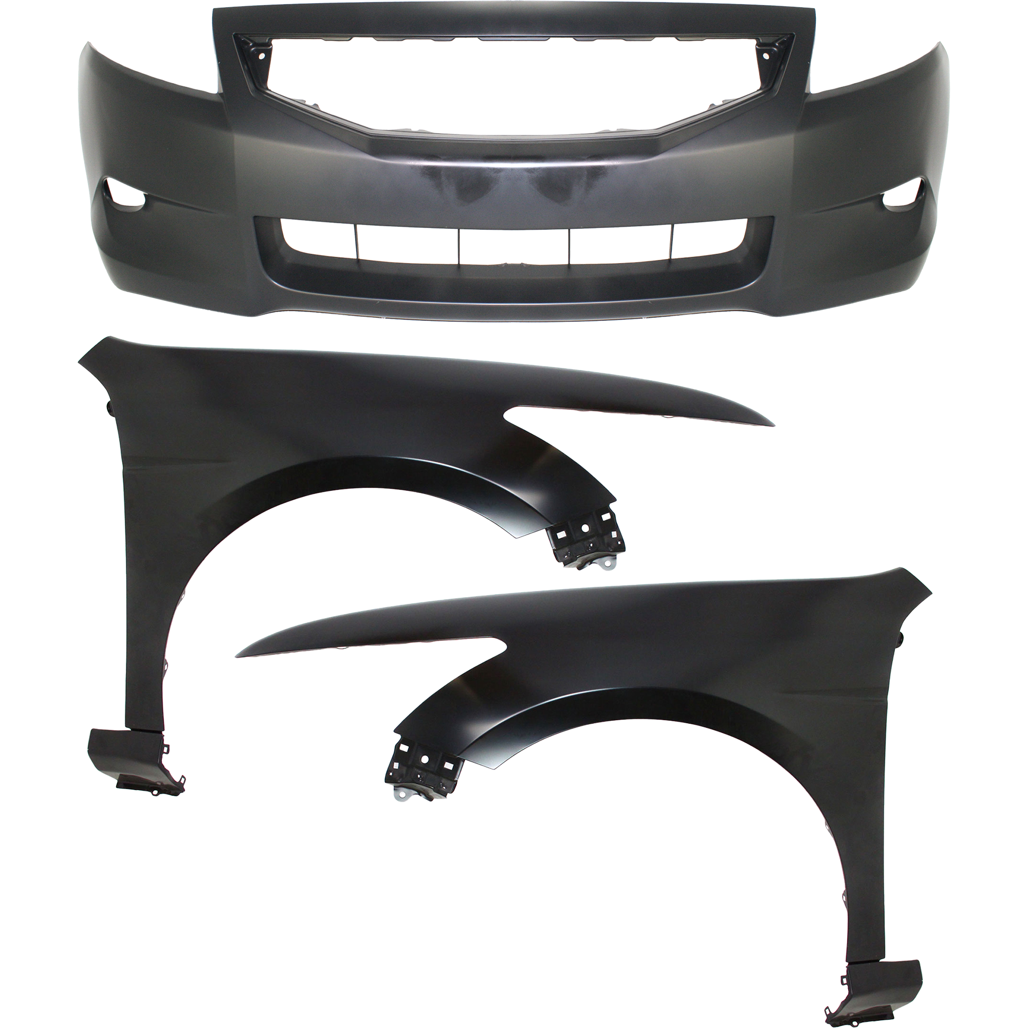 AM ACCORD 08-10 FRONT FENDER RH AND LH 3 pc Kit Includes Bumper Cover CAPA SKU KIT 121017-139 Partslink HO1000256C HO1240174C HO1241174C OEM 04711TE0A90ZZ 60210TE0A91ZZ 60