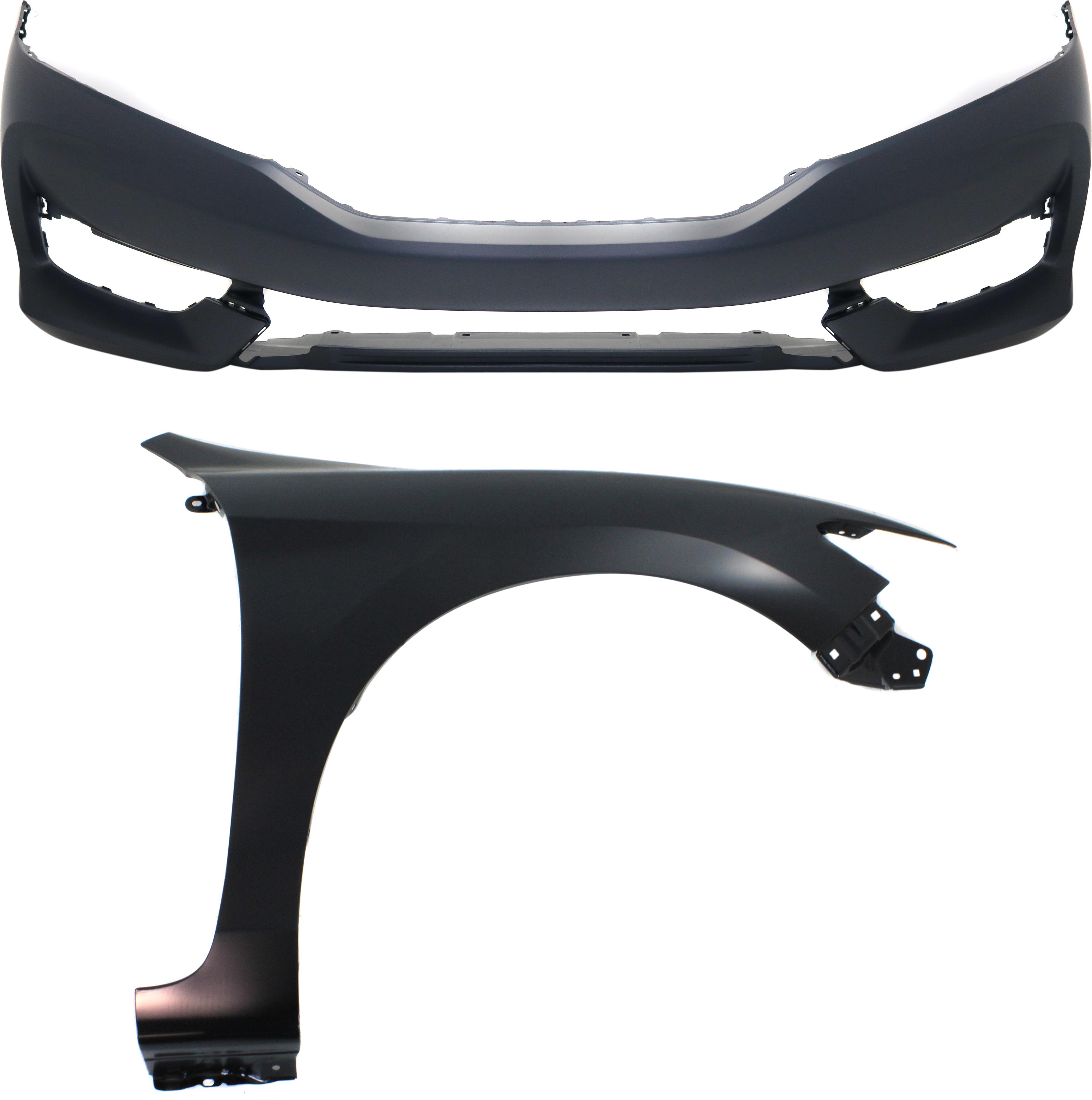 AM ACCORD 16-17 FRONT FENDER RH 2 pc Kit Includes Bumper Cover CAPA SKU KIT 121017-157 Partslink HO1000304C HO1241186C OEM 60211T3LA90ZZ 71101T3LA50ZZ