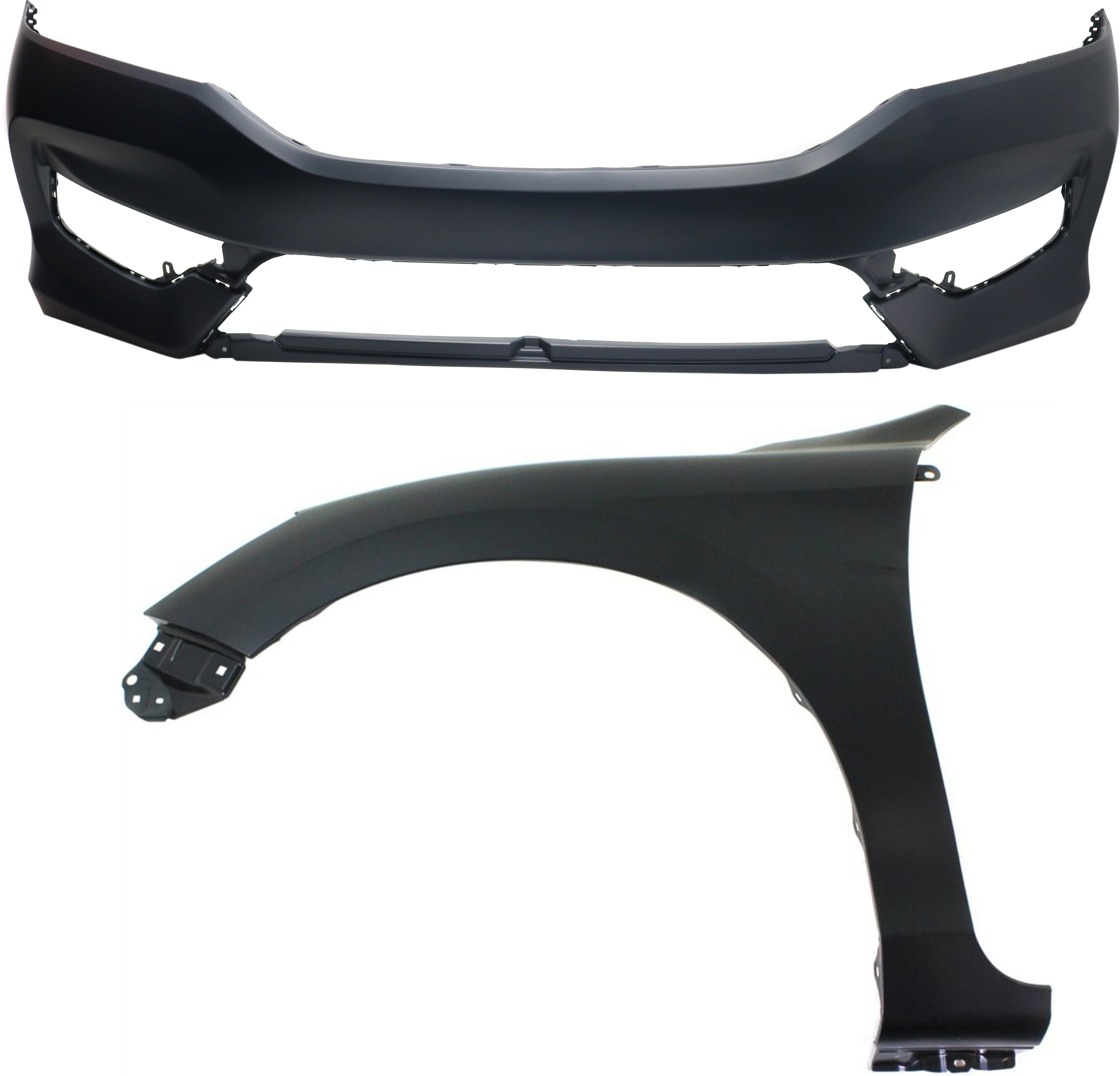 AM ACCORD 16-17 FRONT BUMPER COVER 2 pc Kit with Fender CAPA SKU KIT 121017-167 Partslink HO1000302C HO1240185C OEM 60261T2FA90ZZ 71101T2FA50ZZ
