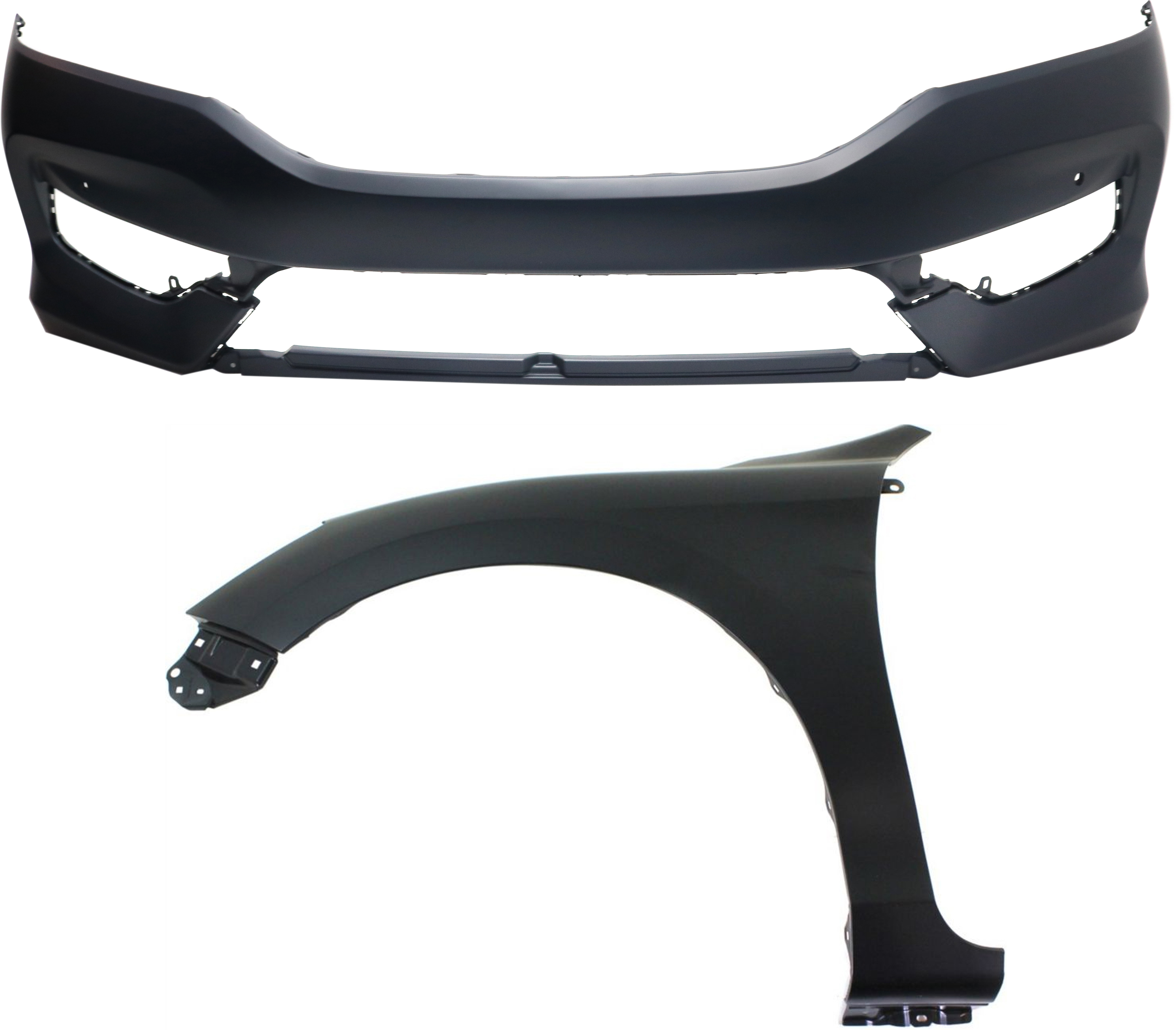 AM ACCORD 16-17 FRONT BUMPER COVER 2 pc Kit with Fender CAPA SKU KIT 121017-168 Partslink HO1000303C HO1240185C OEM 60261T2FA90ZZ 71100T2FA70ZZ