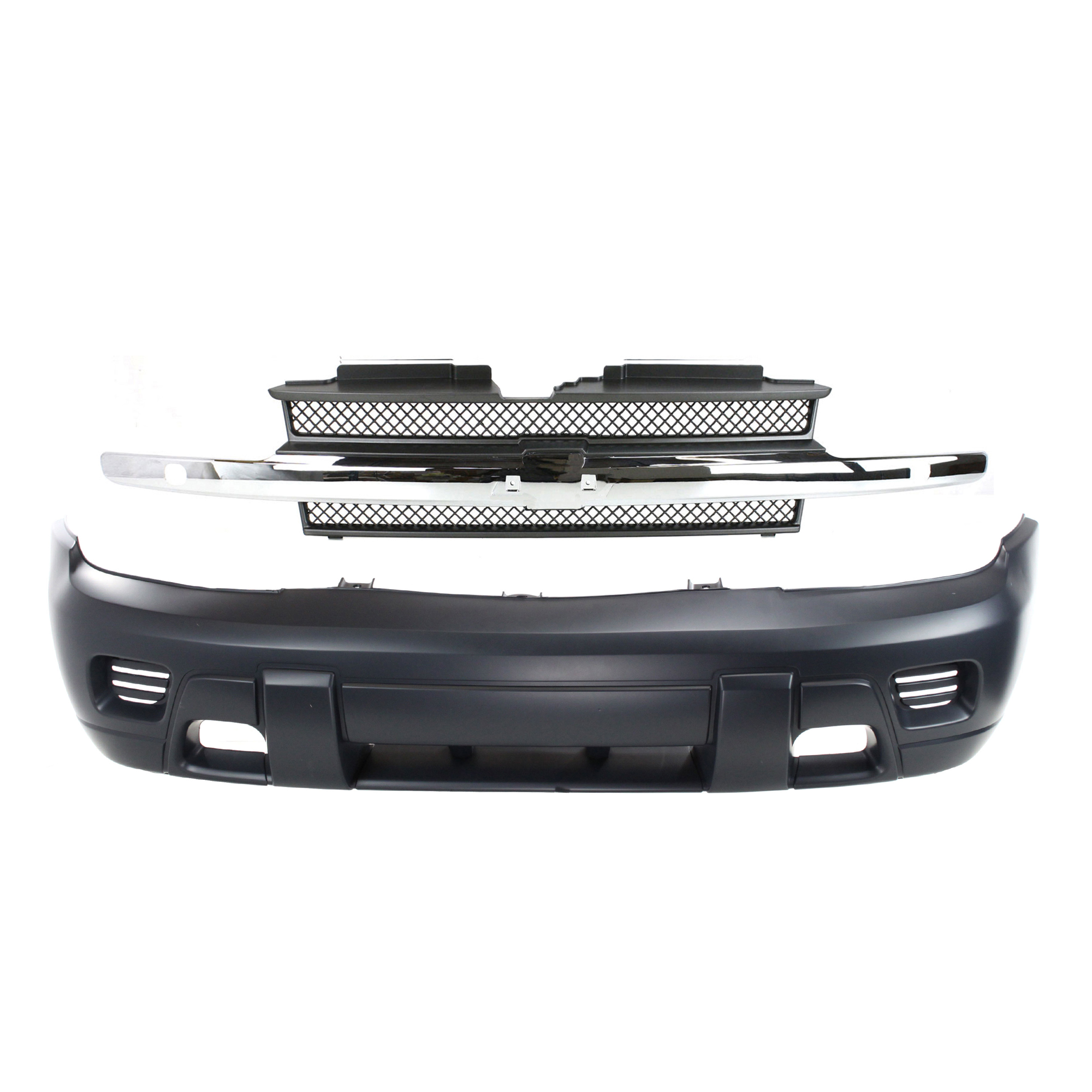 AM TRAILBLAZER TRAILBLAZER EXT 02-05 GRILLE 2 pc Kit with Bumper Cover SKU KIT 121017-185 Partslink GM1200498 GM1000640 OEM 12336054-88937008
