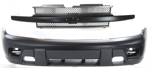 AM TRAILBLAZER 02-05 FRONT BUMPER COVER 2 pc Kit with Grille SKU KIT 121017-190 Partslink GM1000639 GM1200470 OEM 88937047-10358121