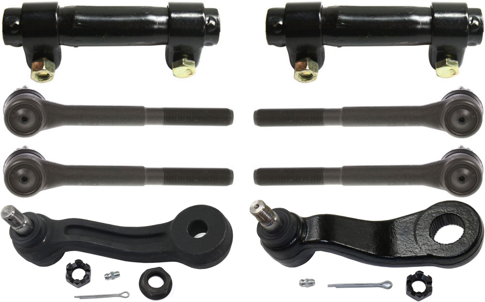 AM C K FULLSIZE P U YUKON 93-00 FRONT SUSPENSION KIT 8 pc Kit with Idler Arm Pitman Arm Tie Rod Adjusting Sleeves and Tie Rod Ends SKU KIT 121212-15 OEM 190142-986008-2683691-4501103