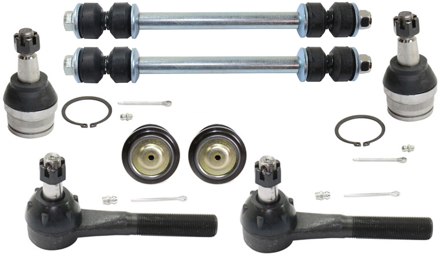 AM RAM 1500-94-99 FRONT SUSPENSION KIT 8 pc Kit with Ball Joints Sway Bar Links and Tie Rod Ends SKU KIT 121217-07 OEM 104179-287004-2601429-5001081