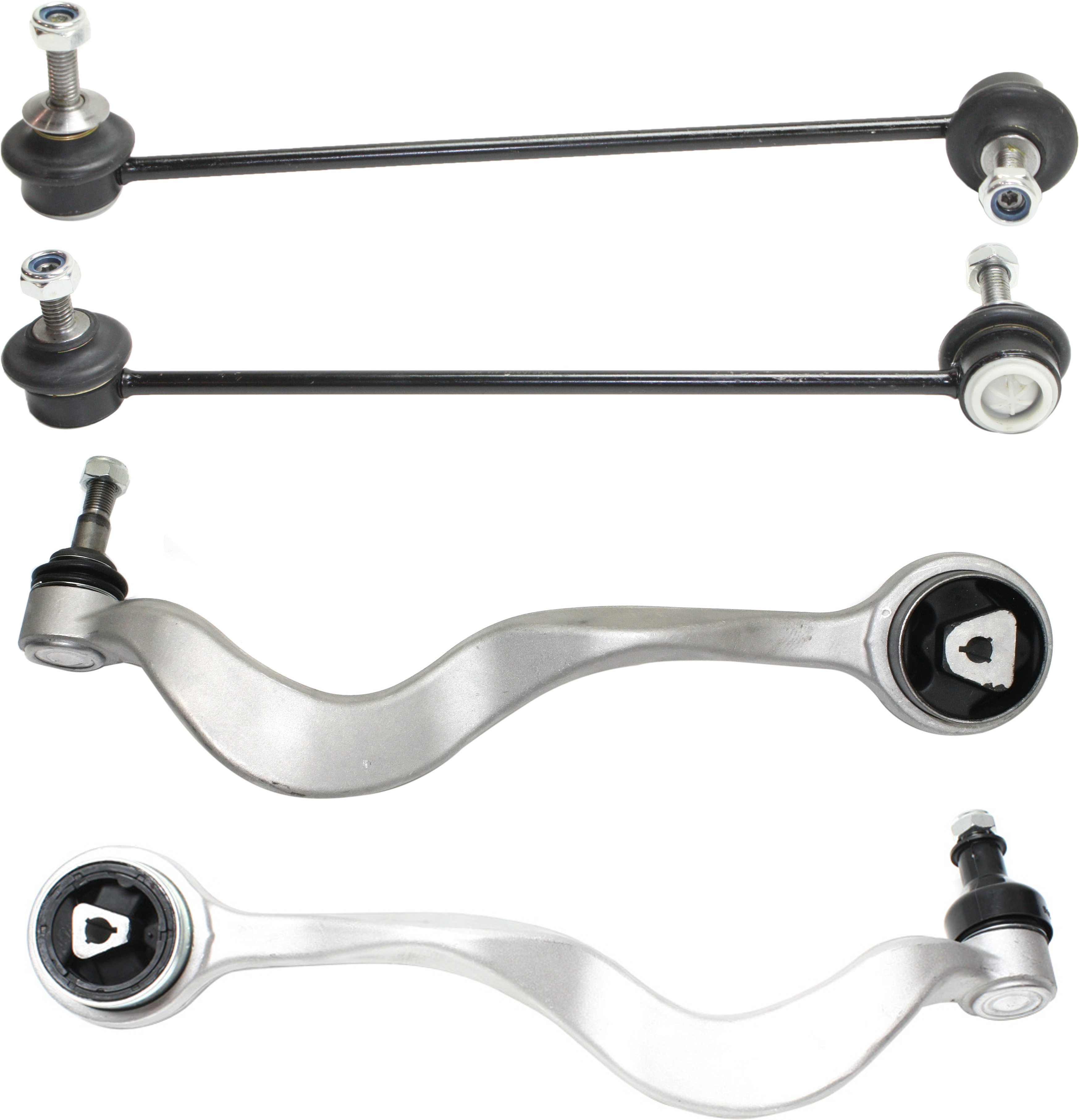 AM 535I 10-10 FRONT CONTROL ARM RH AND LH Lower Frontward 4 pc kit with Sway Bar Links SKU KIT 121218-10 OEM 31126765995-31126774825-311267