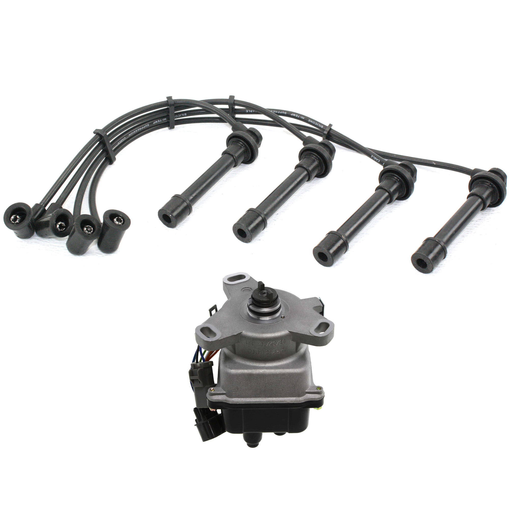 AM CIVIC 92-95 DISTRIBUTOR 1.5-1.6L 4 Cyl. Eng. FI Naturally Aspirated SOHC GAS 2 pc kit with Spark Plug Wires SKU KIT 121315-01 OEM D8024-20461-210933-250775173-7