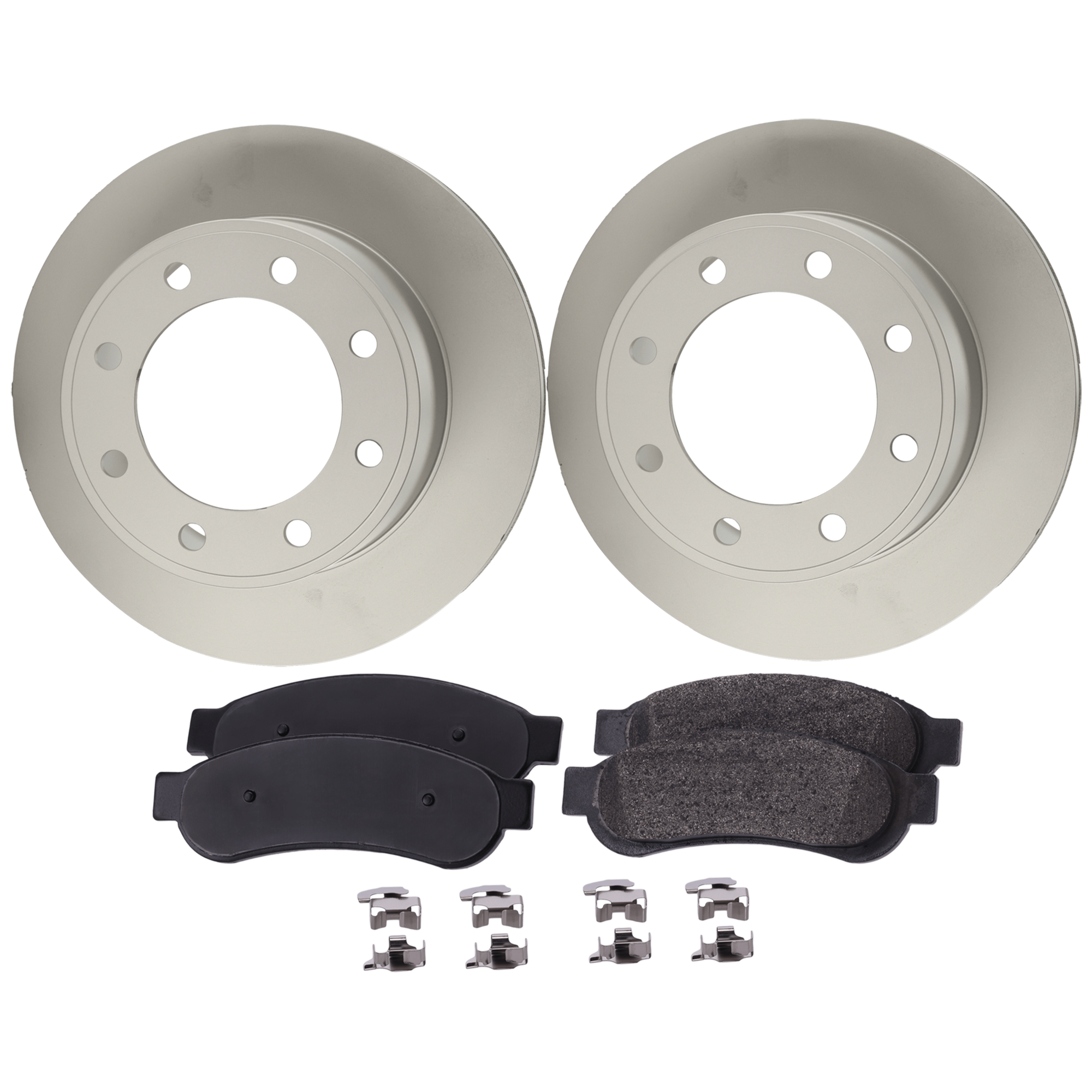 AM F 250 SUPER DUTY F 350 SUPER DUTY 08-10 REAR BRAKE DISC AND PAD KIT 4 pc kit SKU KIT 121325 AE100 OEM 6C3Z2C026AA PFM 8C3Z2200B 8C3Z