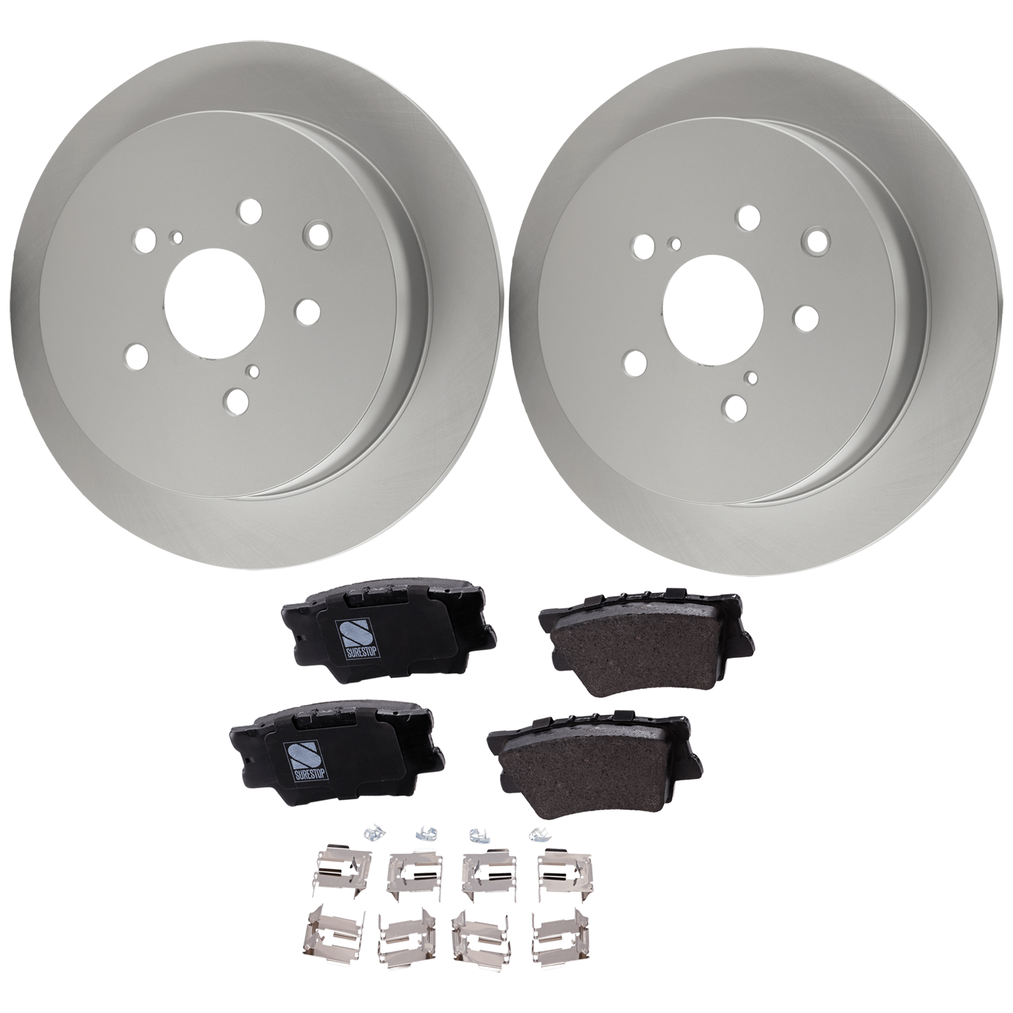 AM AVALON 08-12 CAMRY 08-11 ES350-11-12 REAR BRAKE DISC AND PAD KIT 4 pc kit SKU KIT 121325 AE207 OEM 4243106110 PFM 0446602220-0446