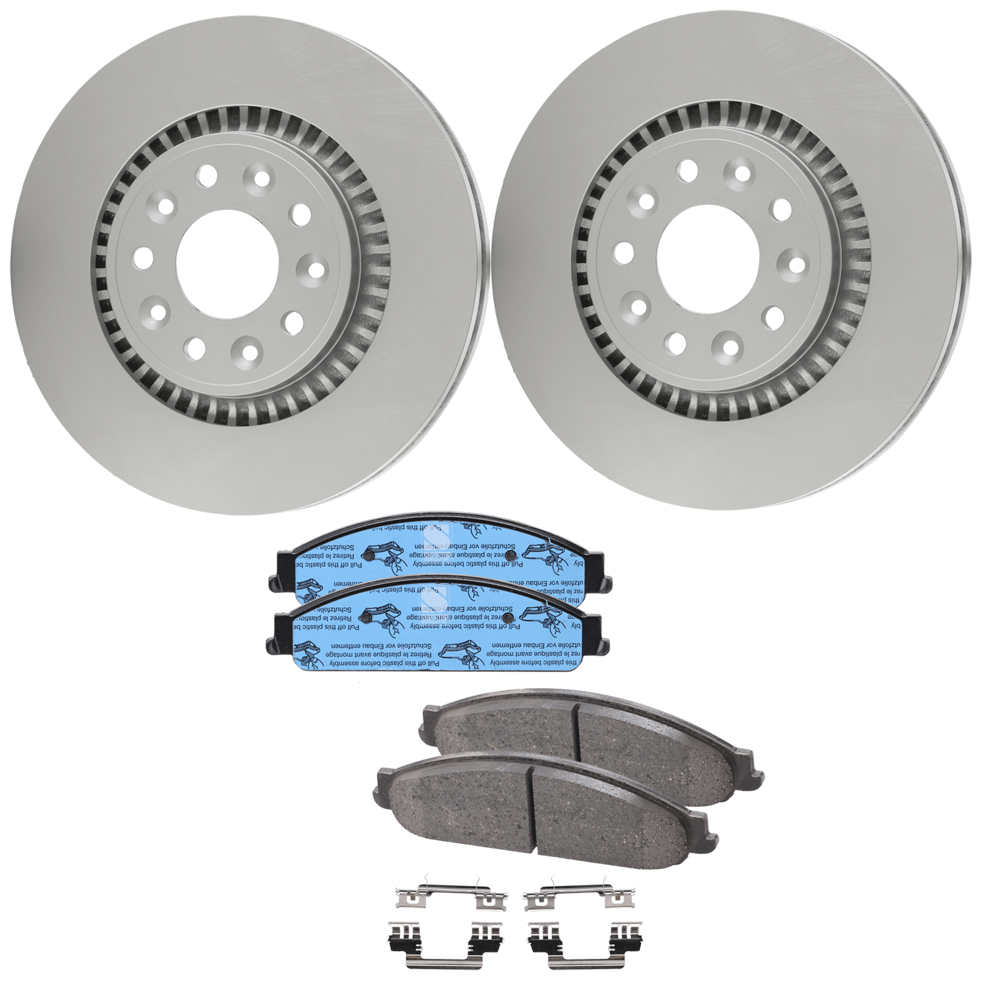 AM FIVE HUNDRED 05-07 TAURUS 08-09 FRONT BRAKE DISC AND PAD KIT 4 pc kit SKU KIT 121325 AE33 OEM 8G1Z1125A PFM 5F9Z2001AA 8G1Z2