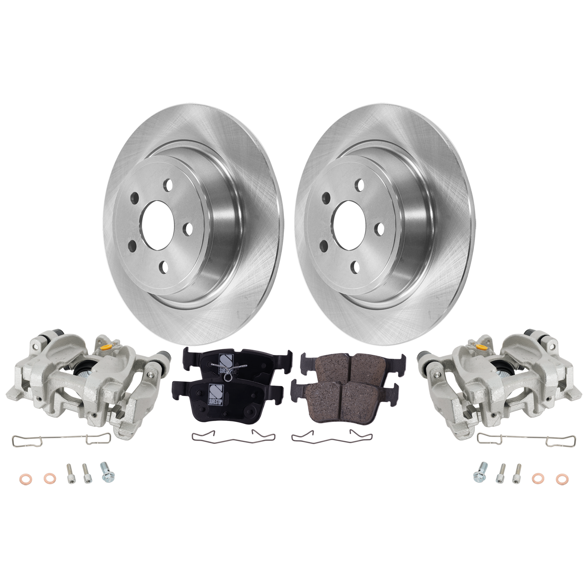 AM EDGE 15-21 NAUTILUS 19-22 REAR BRAKE KIT WITH CALIPERS 2 Wheel Set Includes 2 Brake Caliper 2 Brake Disc and 1 Brake Pad Set Plain Surface 5 Lugs Cast Iron Ceramic SKU KIT 121424-93 OEM 42323-850400-60055005-681013R