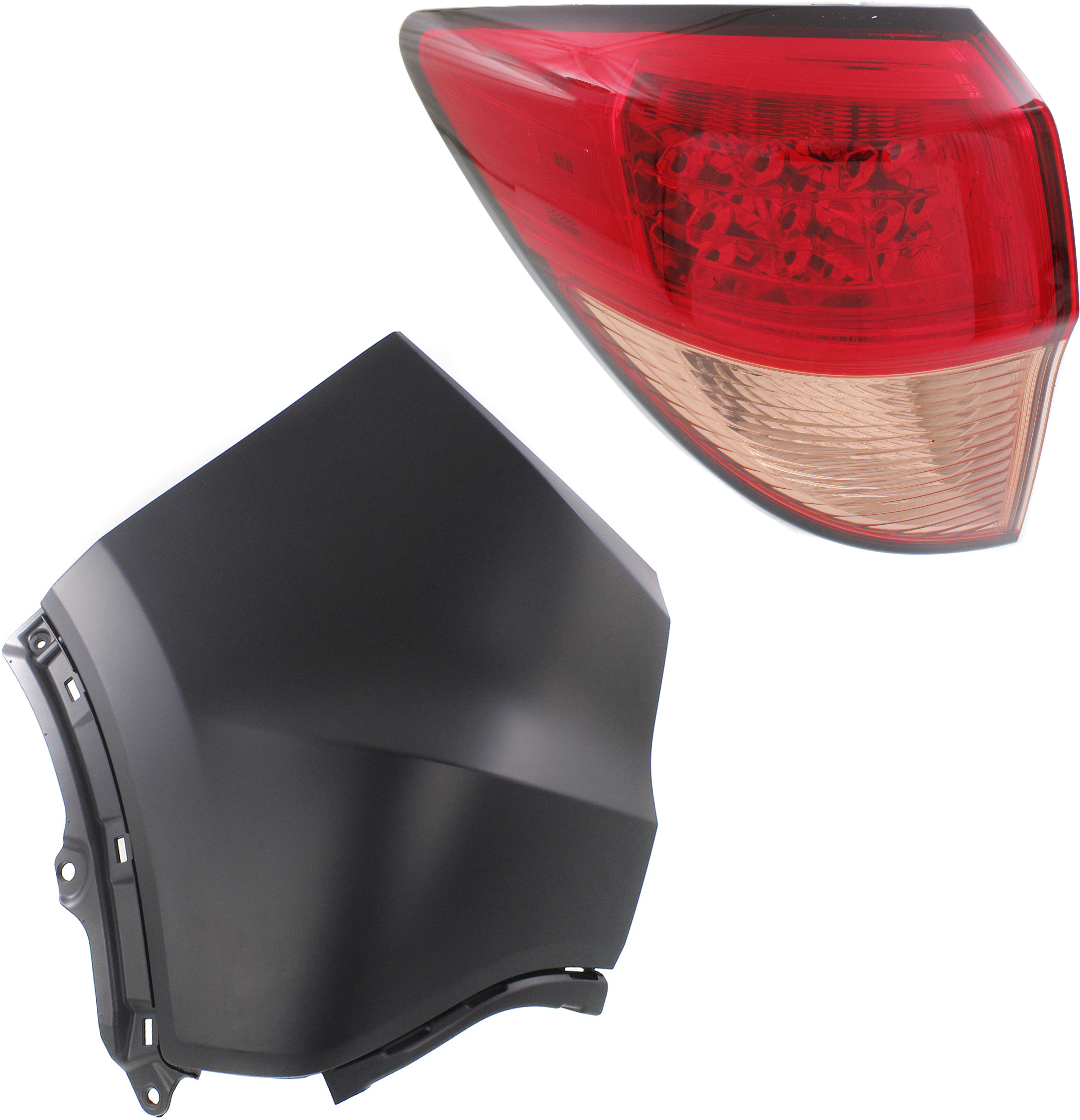 AM HR V 16-18 TAIL LIGHT LH Outer Lens and Housing Halogen 2 pc Kit with Bumper End SKU KIT 121518-57 Partslink HO2804109 HO1116103 OEM 33552T7SA01-04718T7WA90ZZ