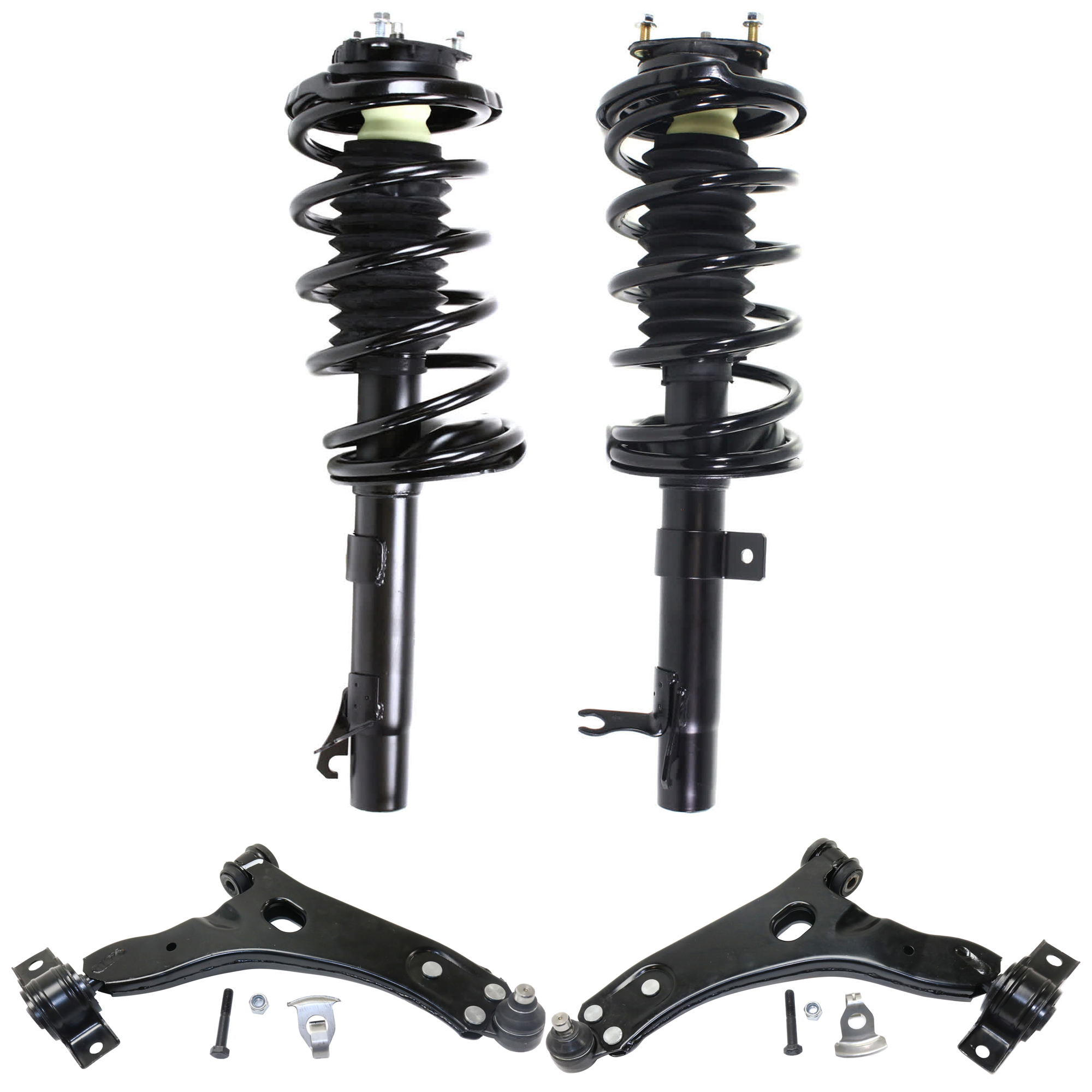 AM FOCUS 00-04 FRONT CONTROL ARM KIT RH AND LH Lower 4 pc kit with Struts SKU KIT 121615-03 OEM YS4Z3079BA YS4Z3078BA Y54Z3078