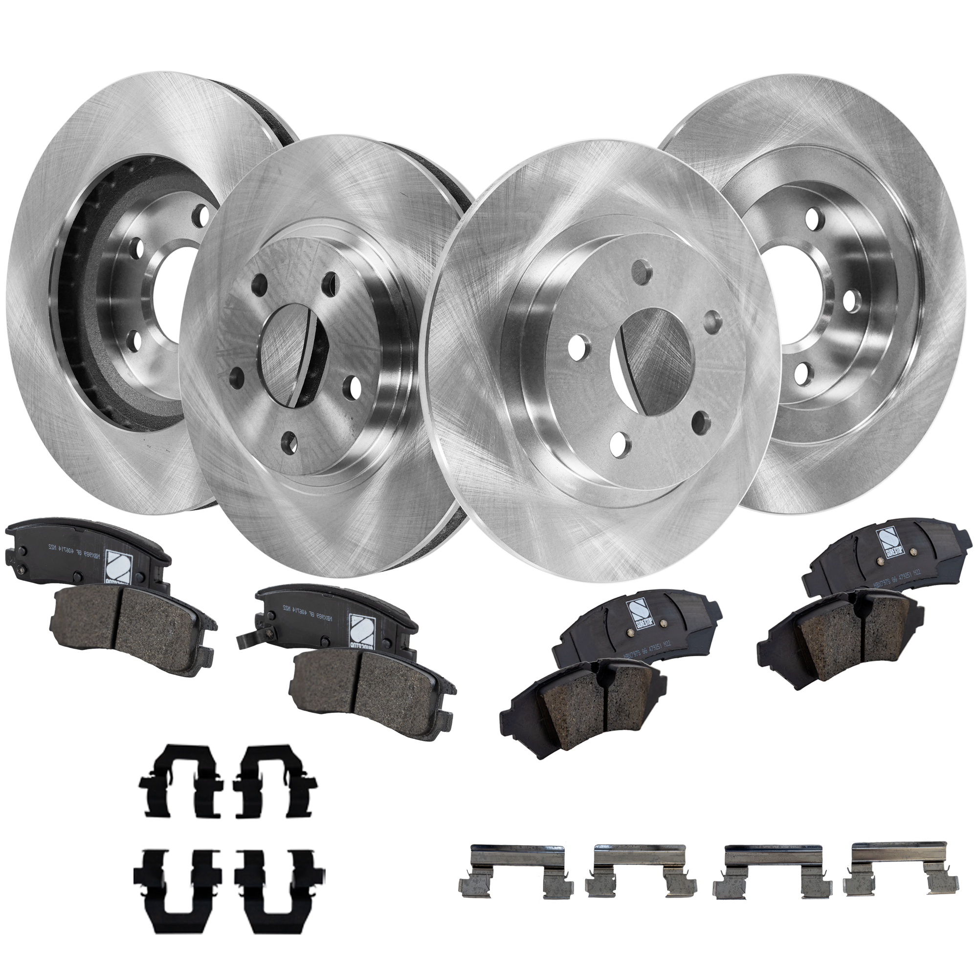 AM DEVILLE 05-05 FRONT AND REAR BRAKE DISC AND PAD KIT 8 pc kit SKU KIT 121622-02 OEM 18021015-18023592-12510045-180
