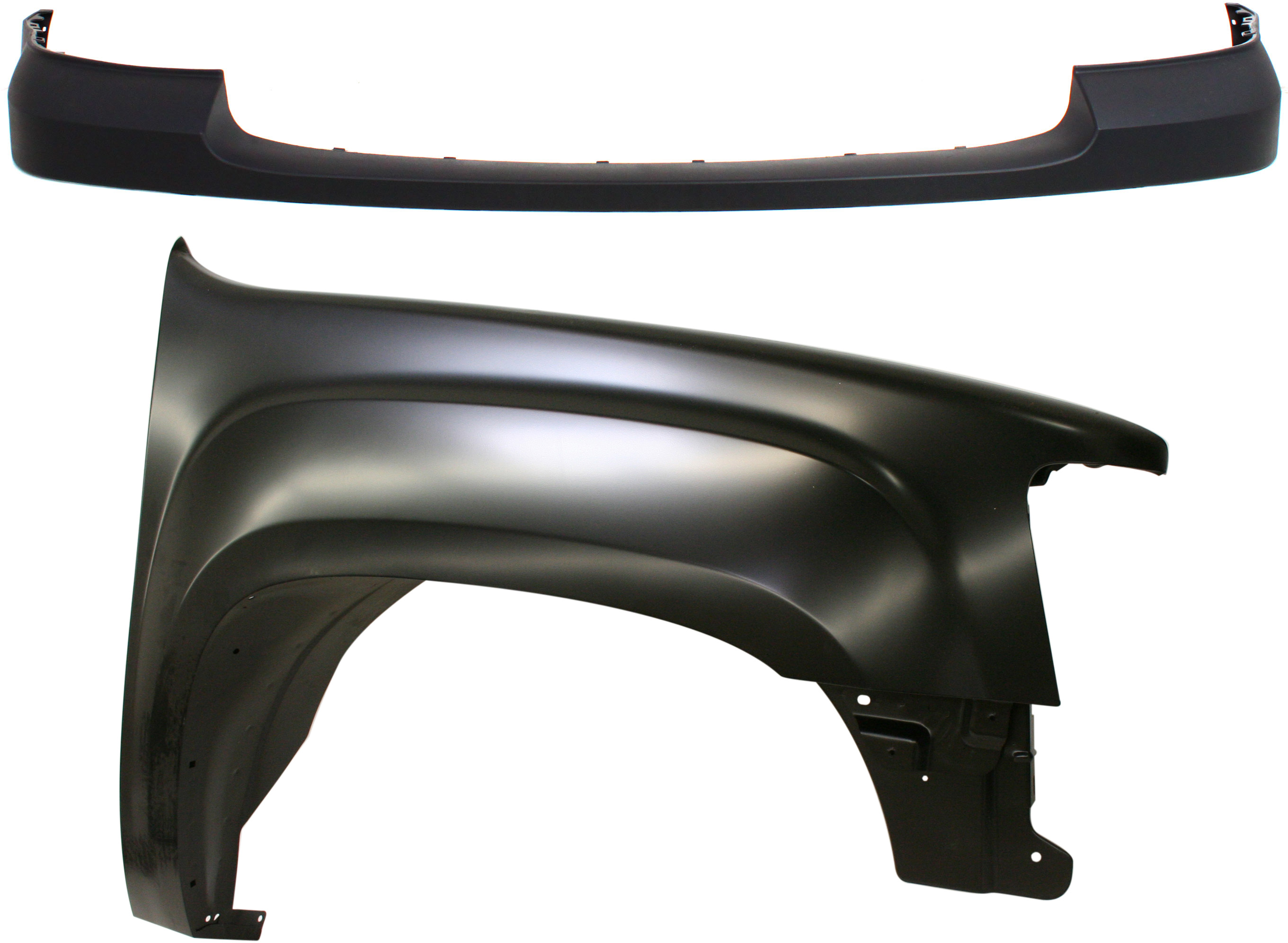 AM SIERRA 1500-07-13 FRONT FENDER RH 2 pc kit with Bumper Cover CAPA SKU KIT 121717-130 Partslink GM1014103C GM1241342C OEM 22977472-25783617