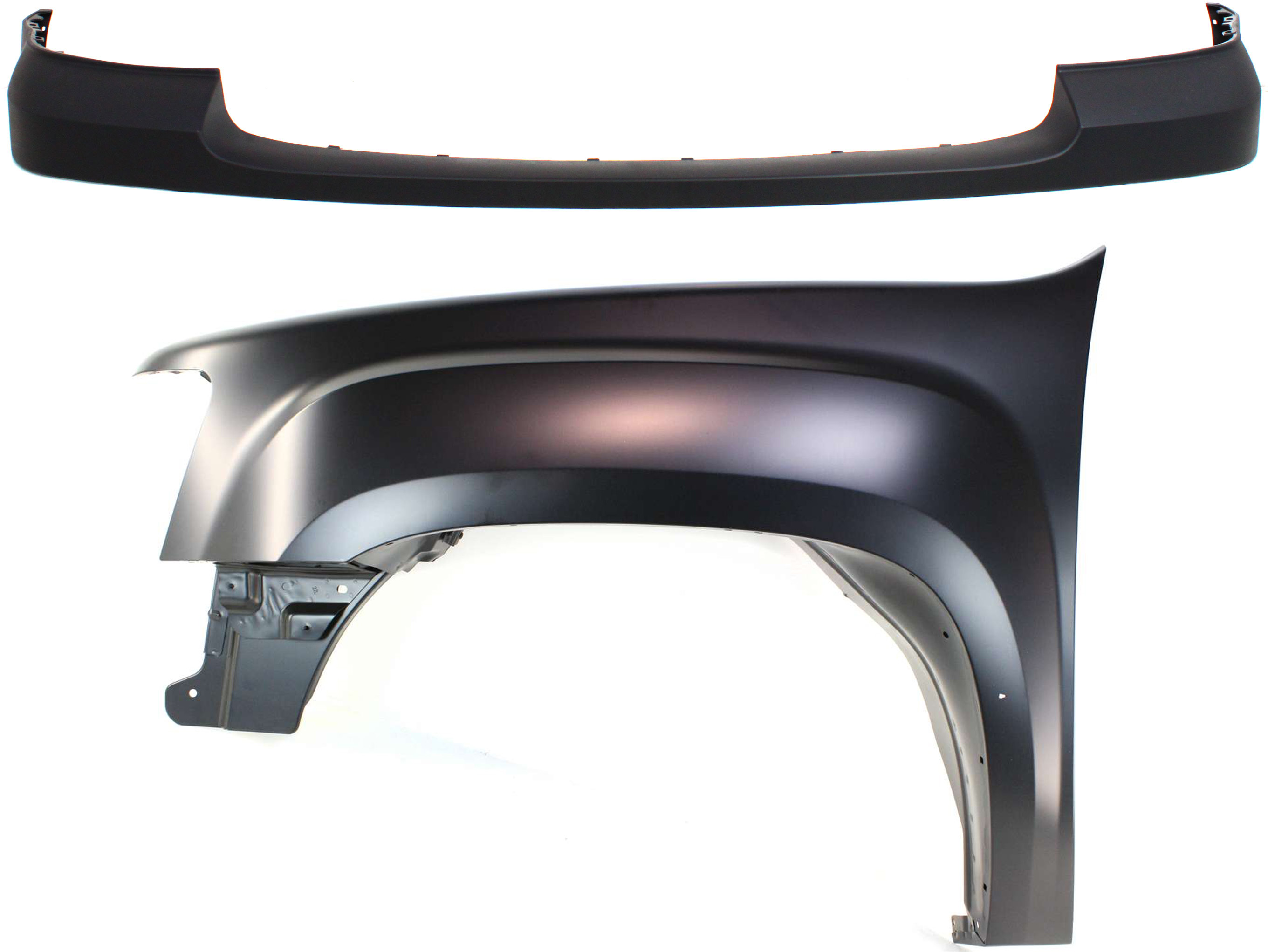 AM SIERRA 1500-07-13 FRONT FENDER LH 2 pc kit with Bumper Cover CAPA SKU KIT 121717-132 Partslink GM1014103C GM1240342C OEM 22977471-25783617
