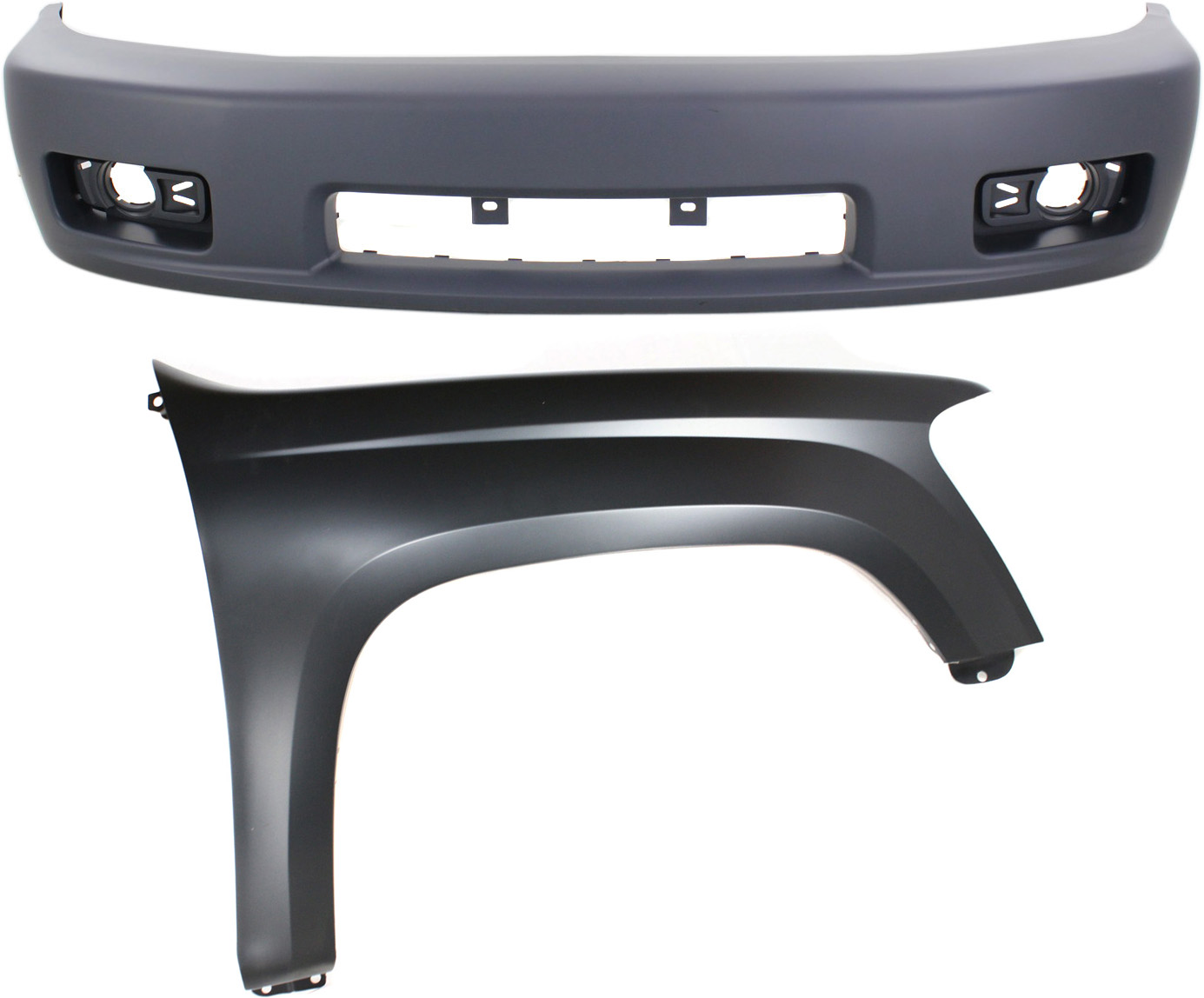 AM COLORADO 05-08 FRONT BUMPER COVER 2 pc Kit with Fender SKU KIT 121717-19 Partslink GM1000903 GM1241307 OEM 88981086-20821152
