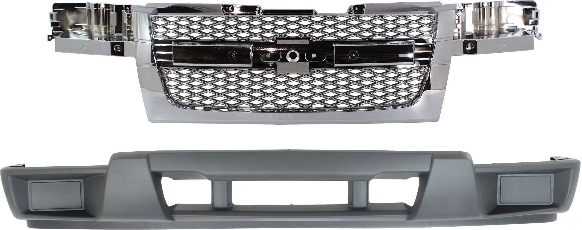 AM COLORADO 04-12 GRILLE 2 pc Kit w o Sport Pkg with Bumper Cover SKU KIT 121717-22 Partslink Performance GM1000723 OEM Performance 12335806
