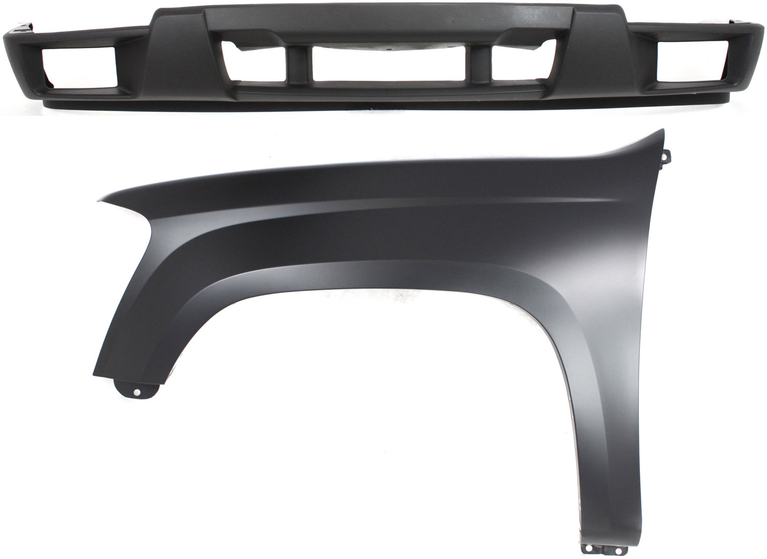 AM COLORADO CANYON 04-12 FRONT BUMPER COVER 2 pc Kit with Fender CAPA SKU KIT 121717-29 Partslink GM1000722C GM1240307C OEM 12335805-20821151