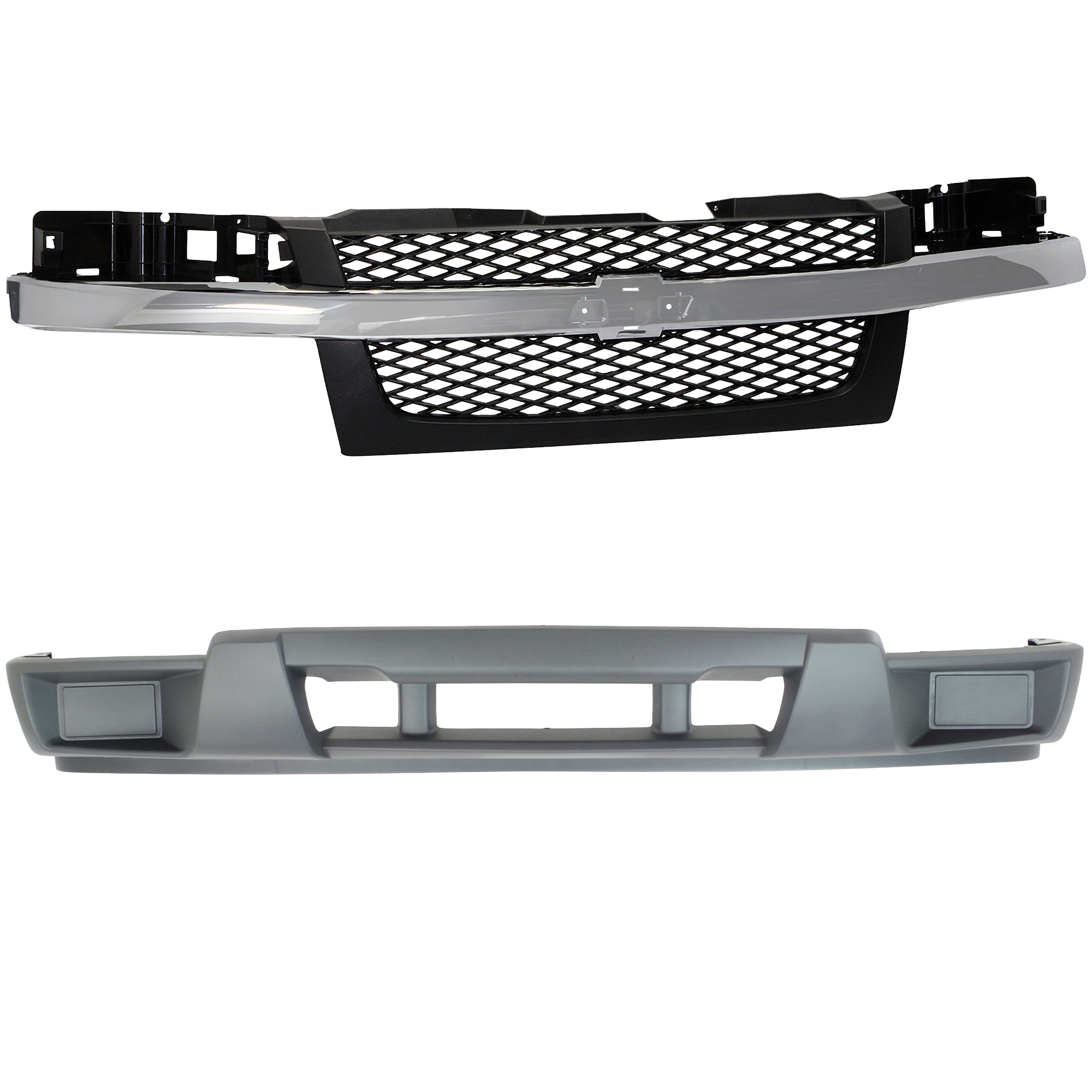 AM COLORADO 04-12 GRILLE 2 pc Kit w o Sport Pkg with Bumper Cover SKU KIT 121717-38 Partslink GM1000723 OEM Performance 12335806