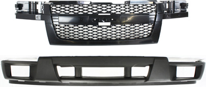 AM COLORADO 04-12 GRILLE 2 pc Kit w o Sport Pkg with Bumper Cover SKU KIT 121717-41 Partslink GM1200560 GM1000722 OEM 12335790-12335805